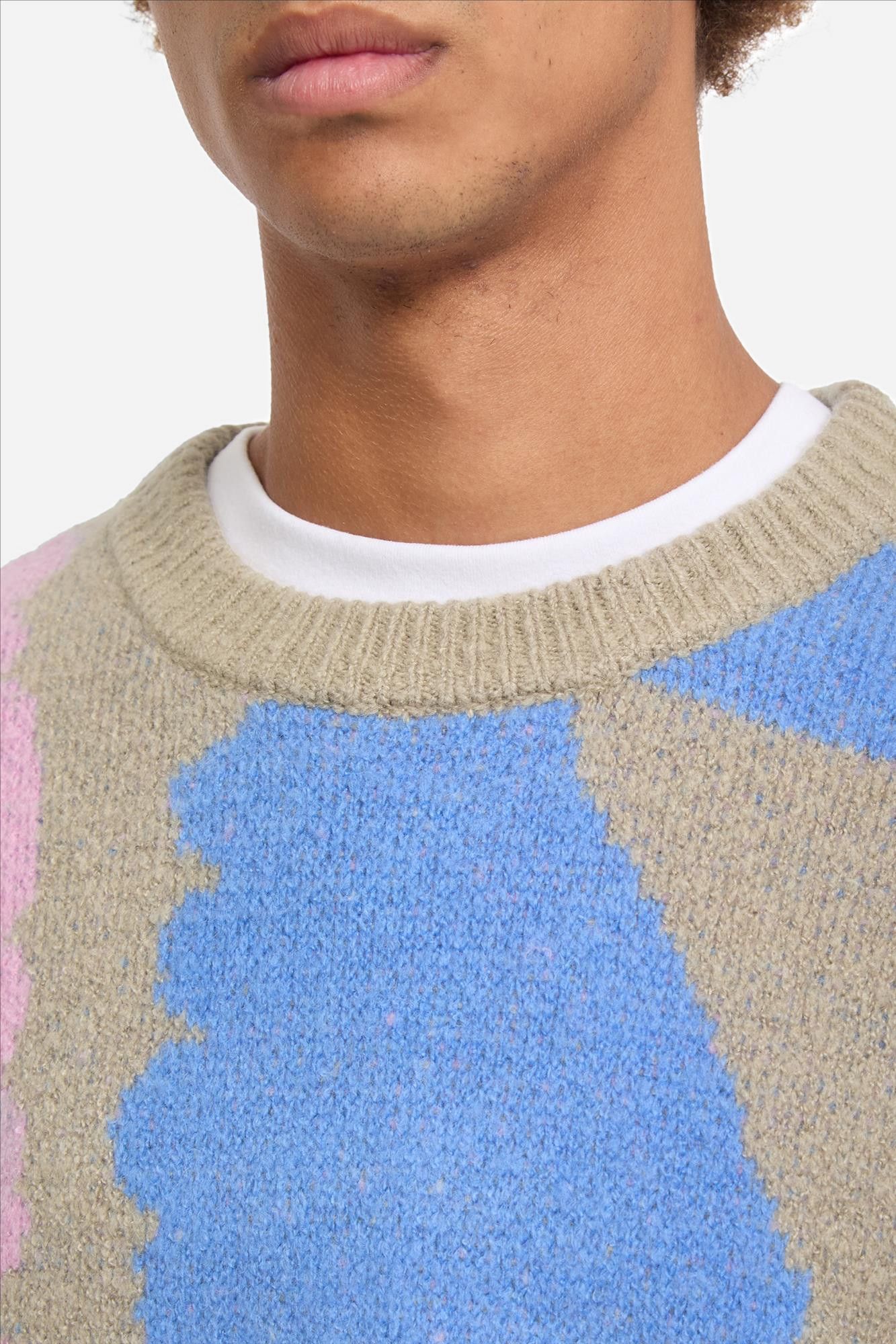Volcom - Beige-Blauw-Roze Carrau trui