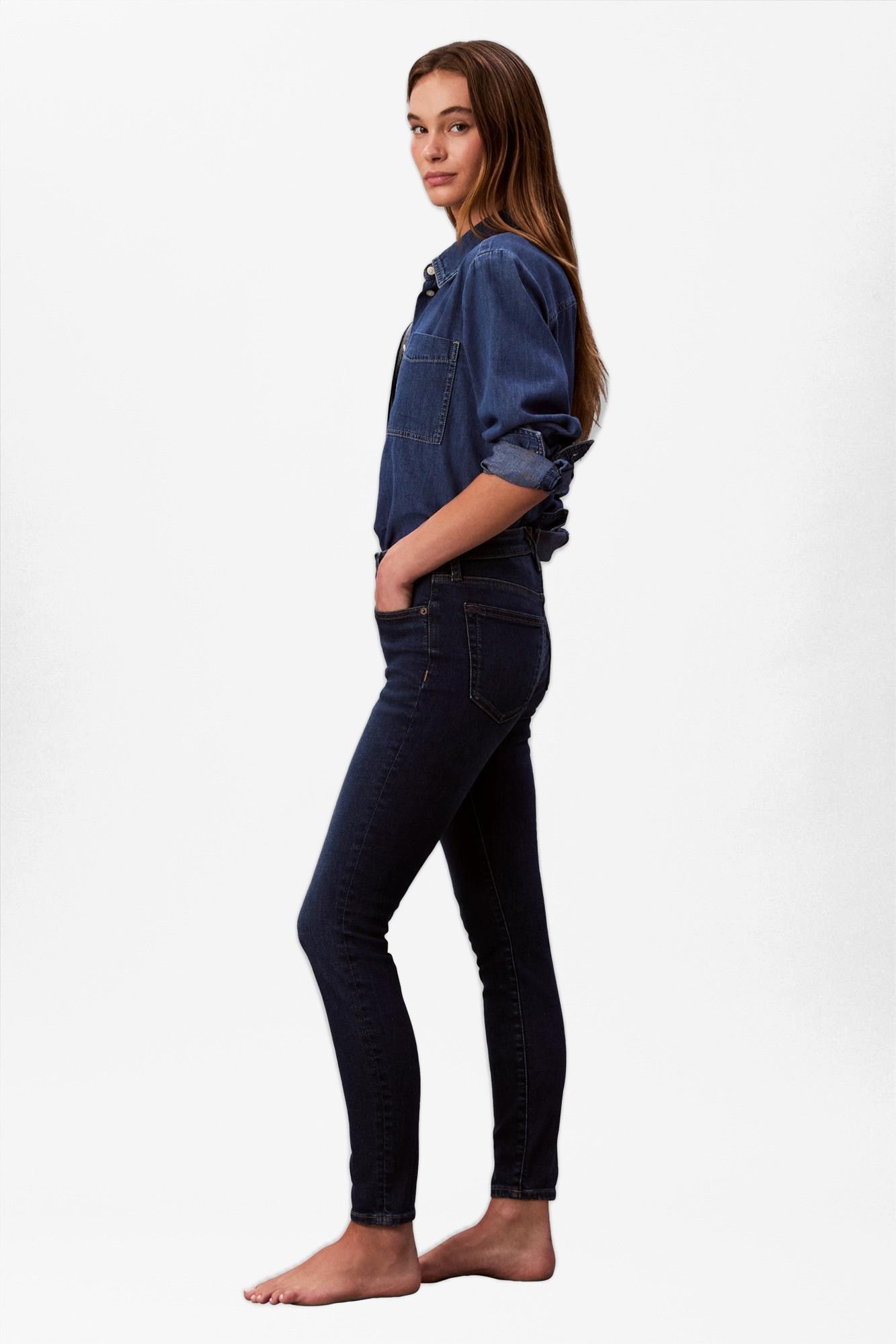 Calvin Klein Jeans - Donkerblauwe Mid Rise skinny jeans