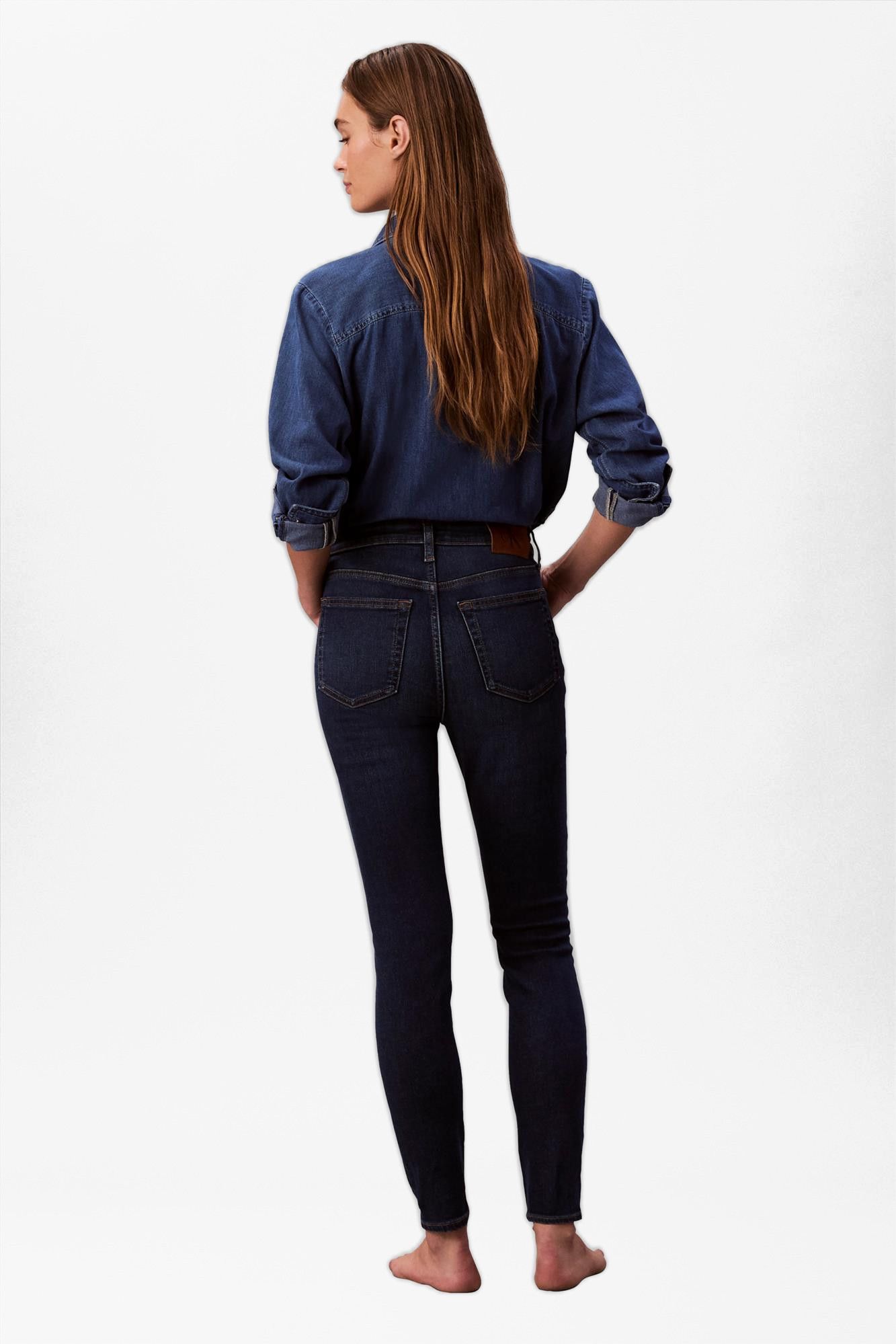 Calvin Klein Jeans - Donkerblauwe Mid Rise skinny jeans