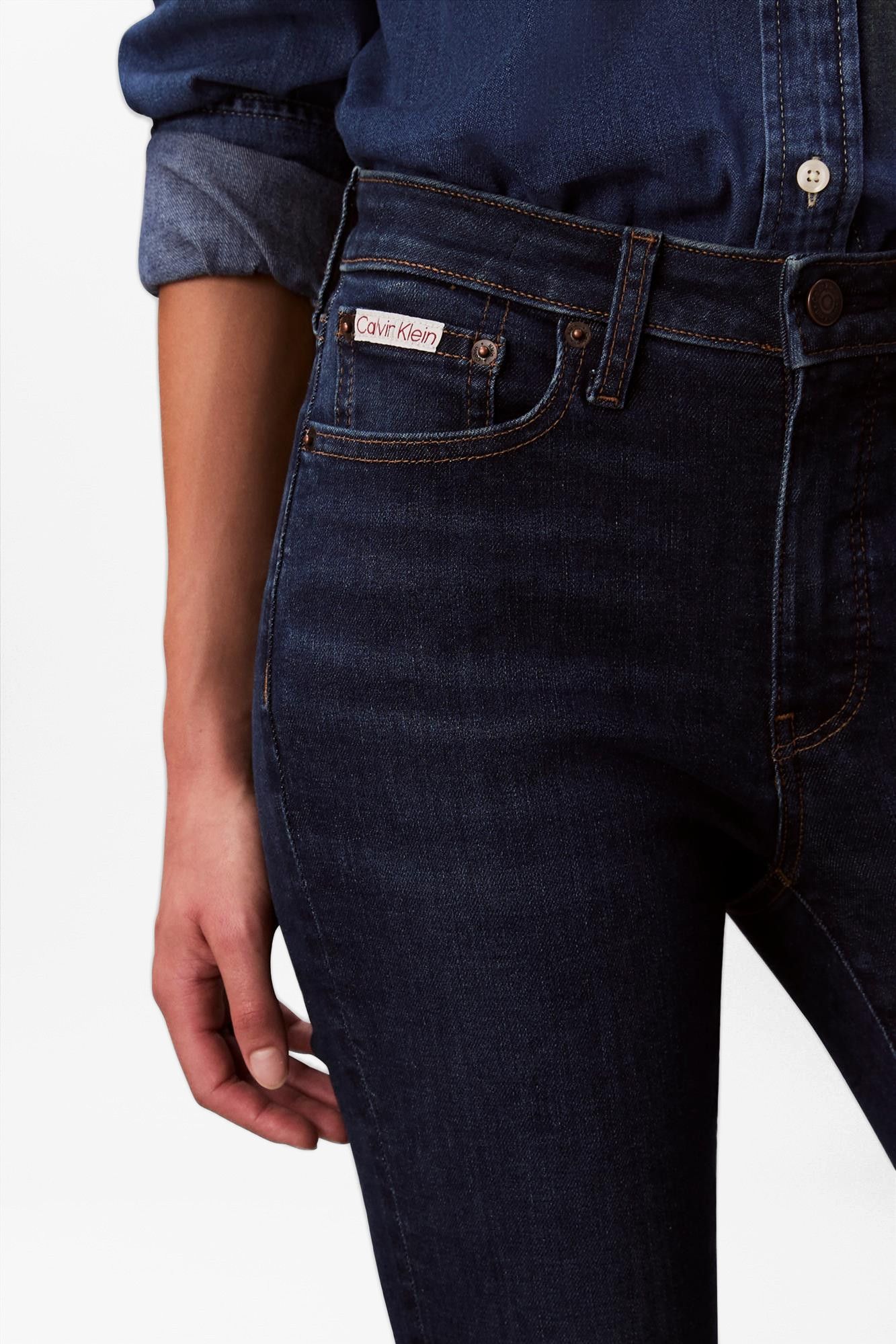 Calvin Klein Jeans - Donkerblauwe Mid Rise skinny jeans