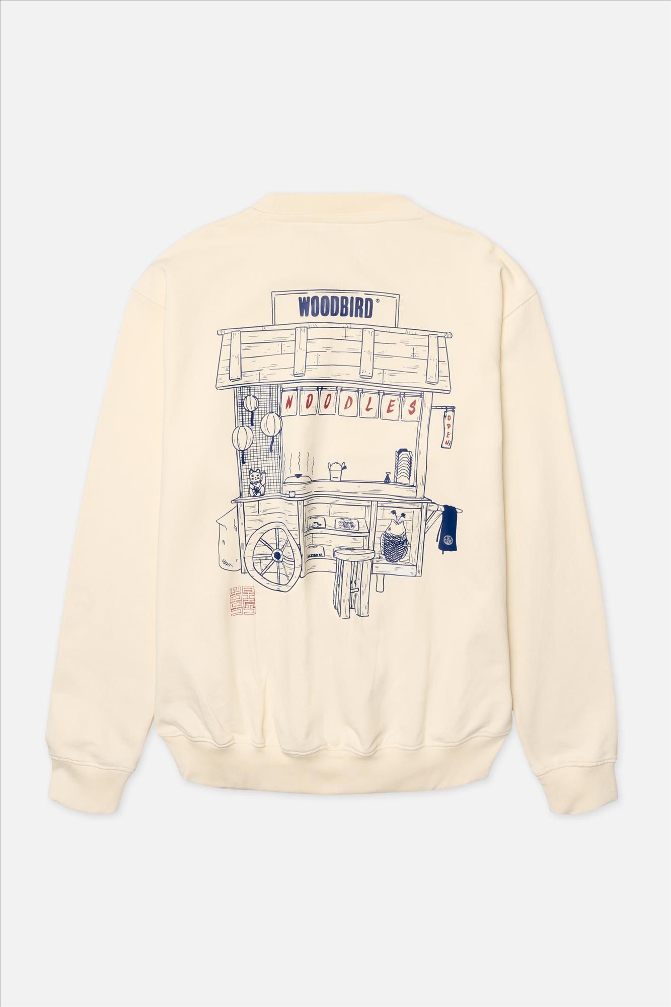 WOODBIRD - Ecru Cane Cart Crew sweater