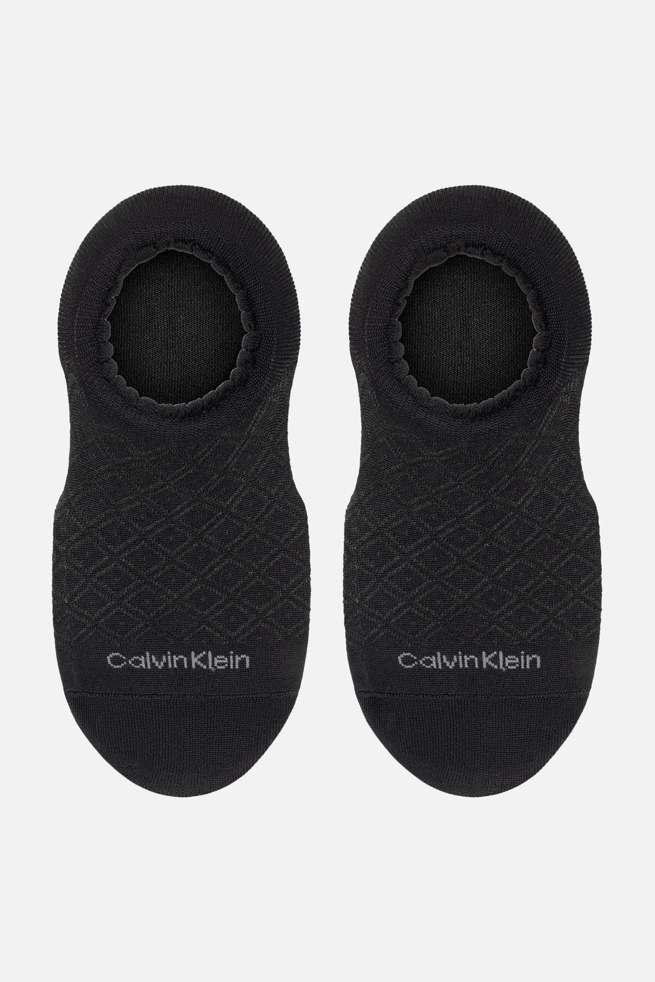 Calvin Klein - Zwarte Footie 2-pack sokken, maat: one size