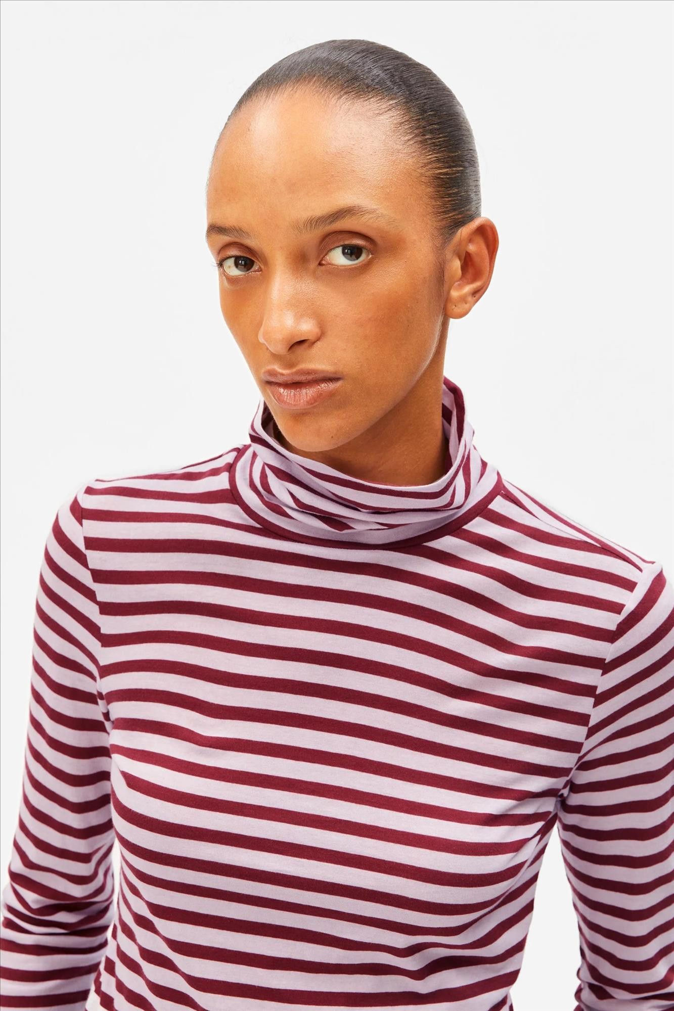 Armed Angels - Bordeaux-Lichtpaarse Grazilianaa Stripe longsleeve