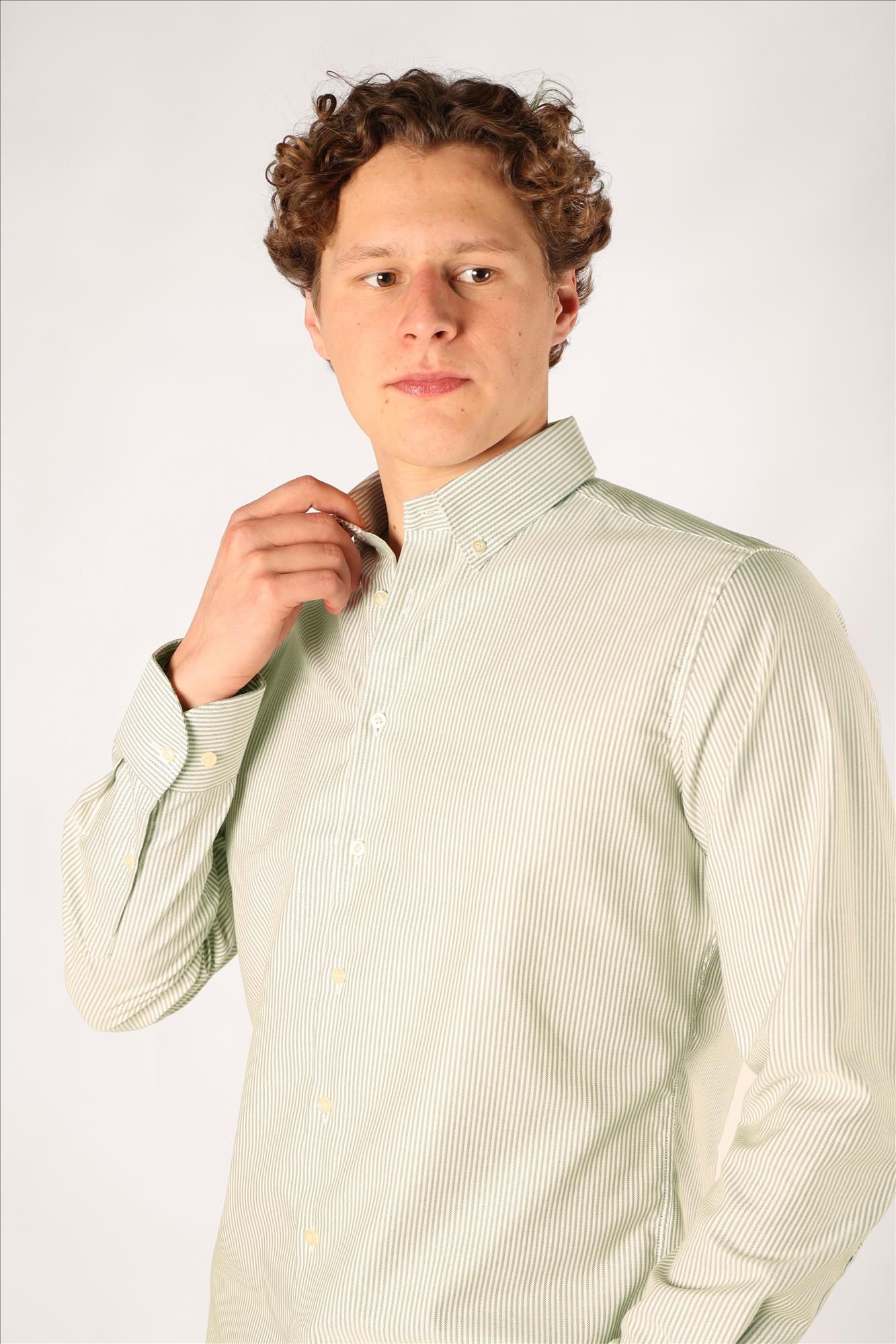 Twelve Ounce - Wit-Olijfgroen The Windsor hemd