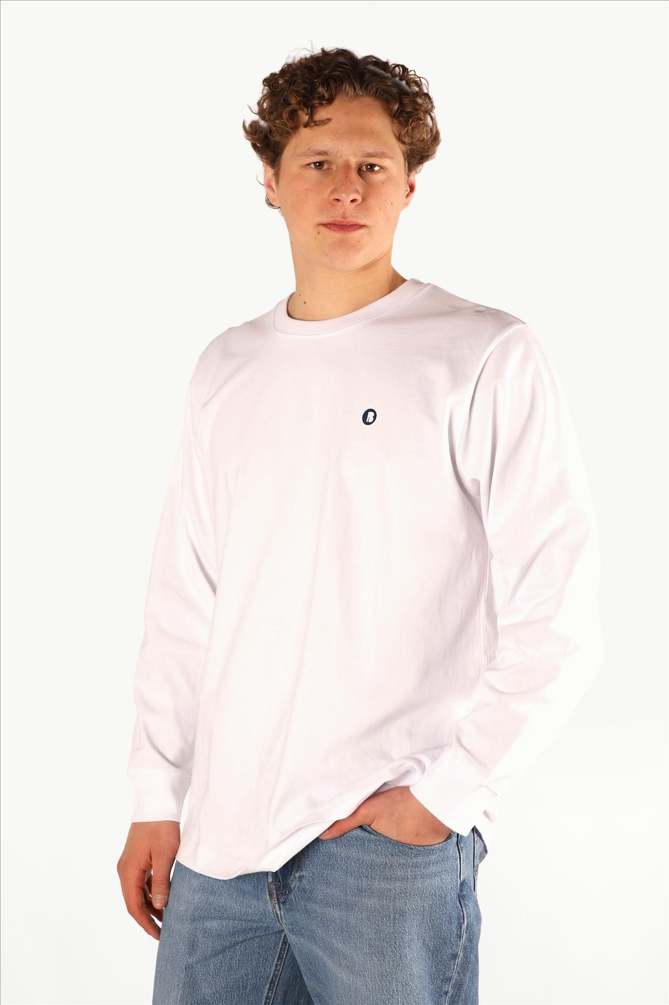 Brooklyn - Witte B-Icon longsleeve