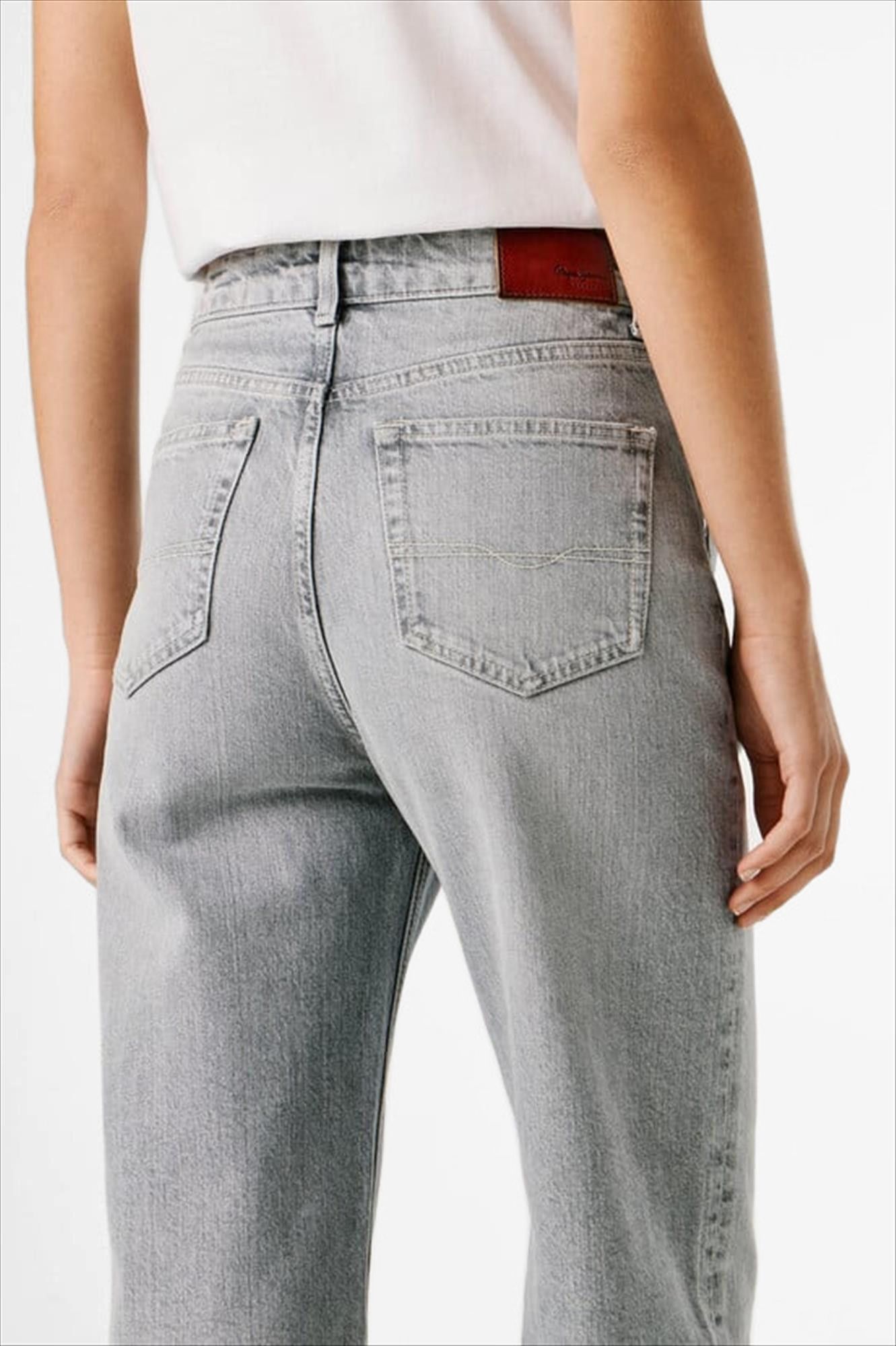 Pepe Jeans London - Grijze Lexa Stud straight jeans