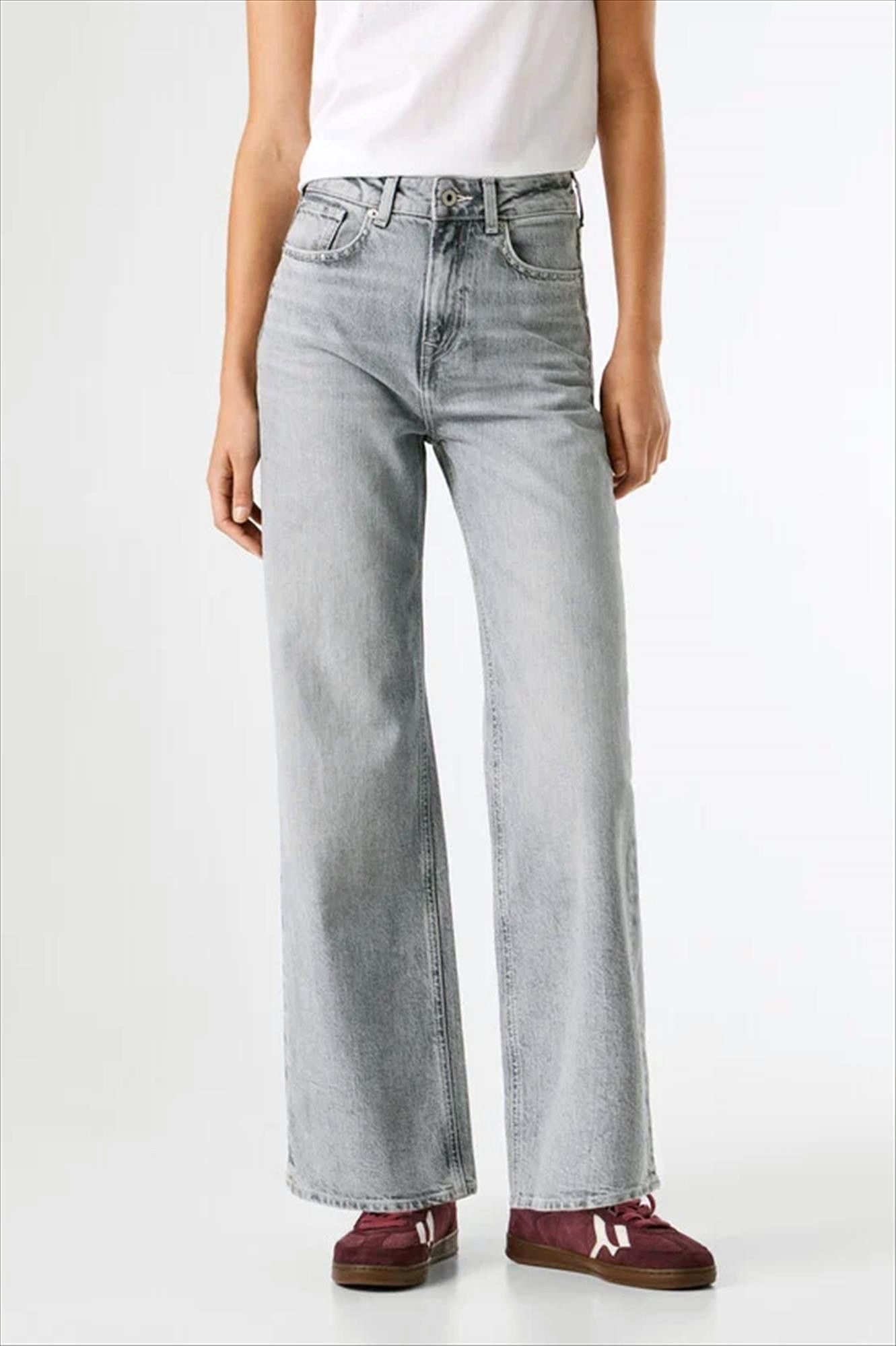 Pepe Jeans London - Grijze Lexa Stud straight jeans