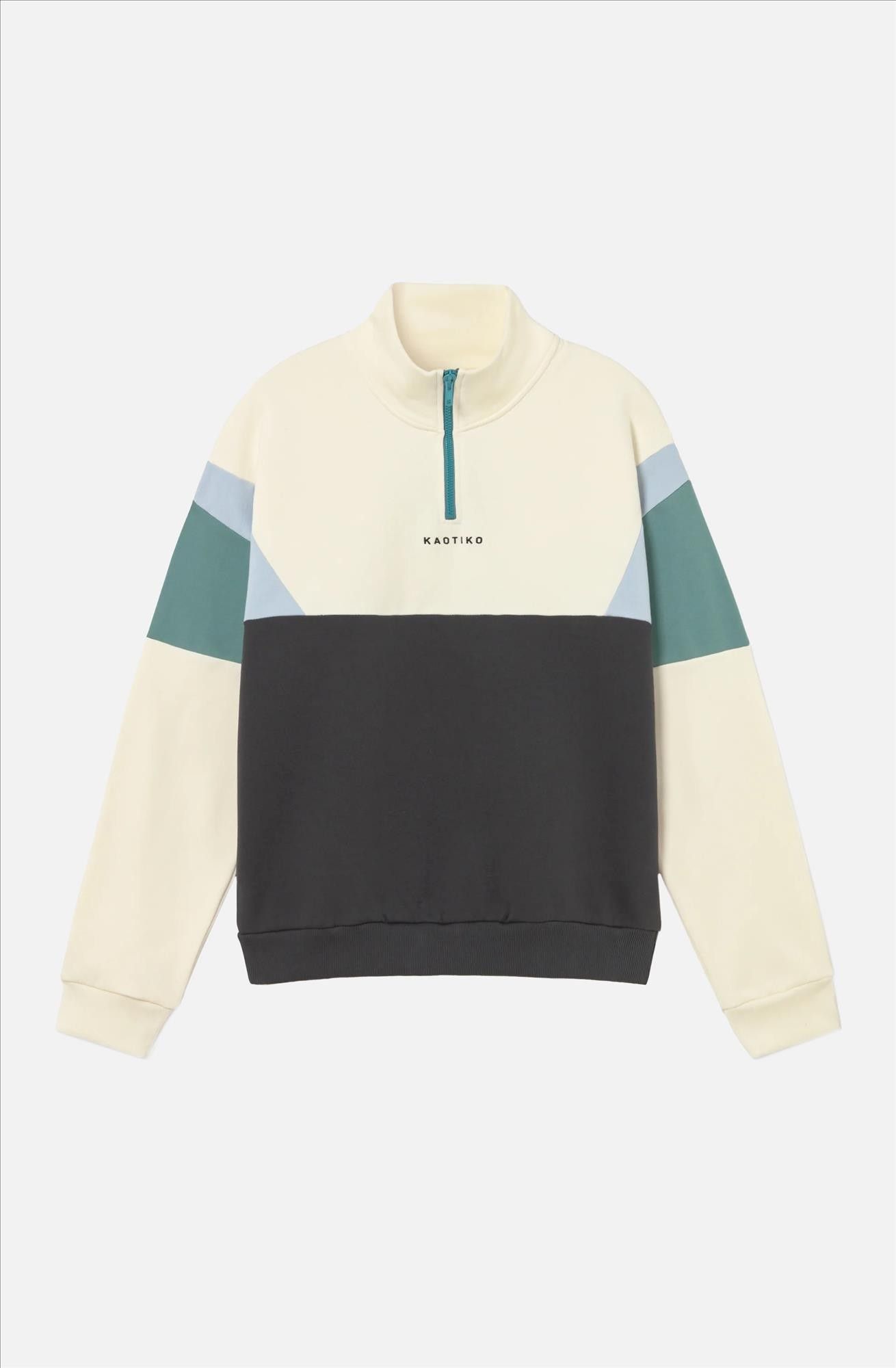 KAOTIKO - Ecru-Donkergrijze Arthur sweater