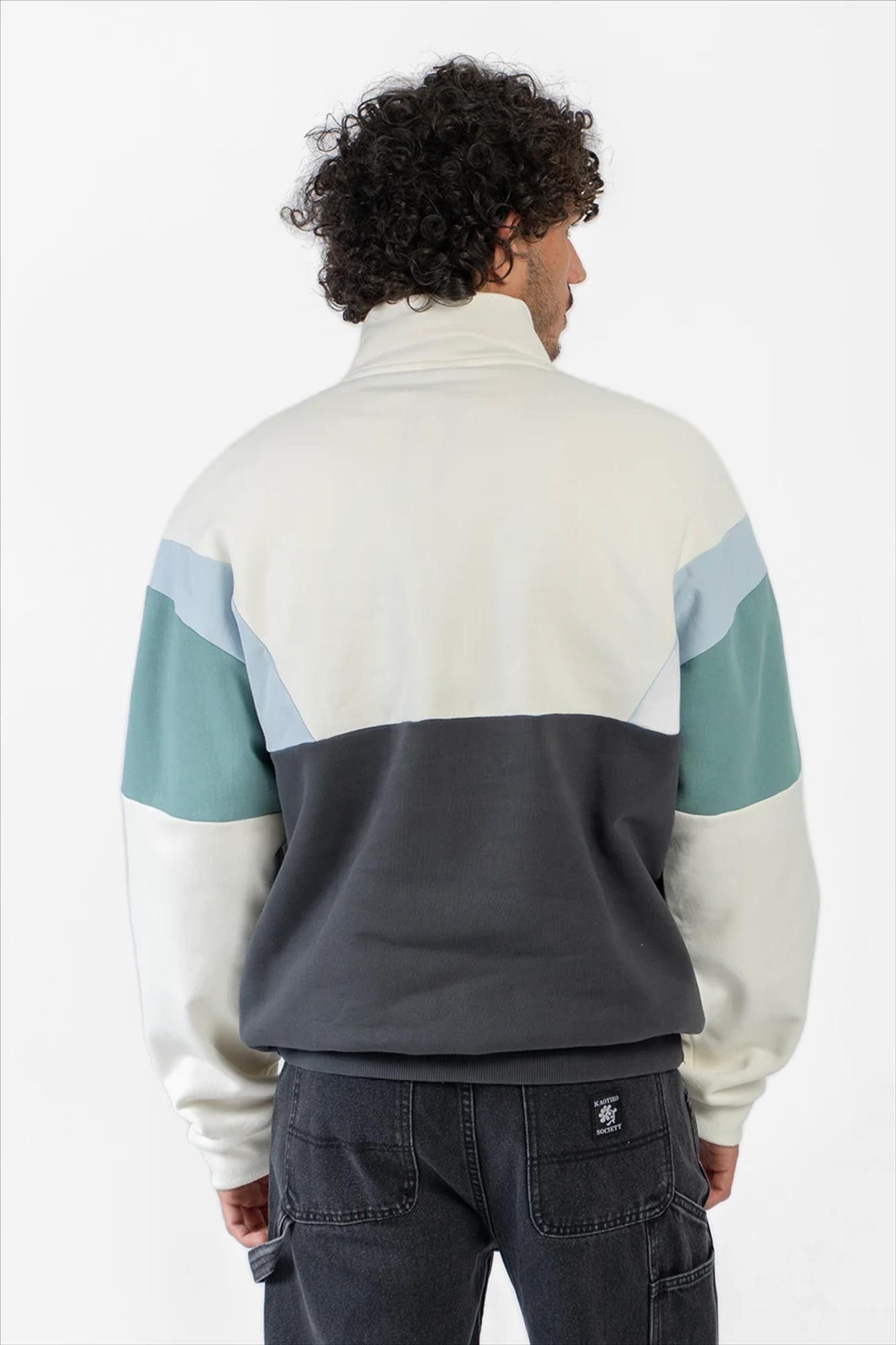 KAOTIKO - Ecru-Donkergrijze Arthur sweater