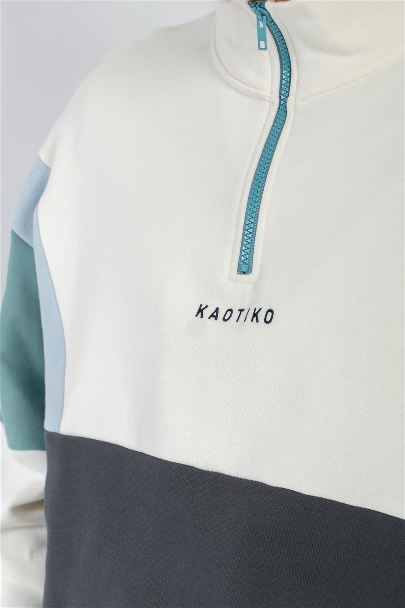 KAOTIKO - Ecru-Donkergrijze Arthur sweater
