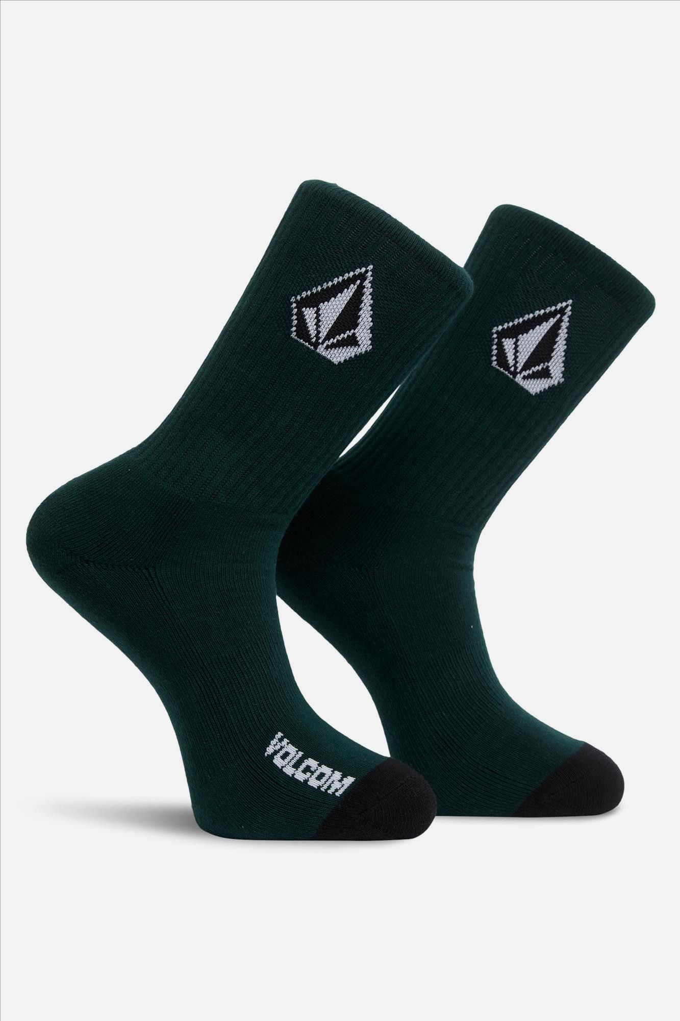 Volcom - Wit-Paars-Donkergroene Full Stone 3-pack sokken