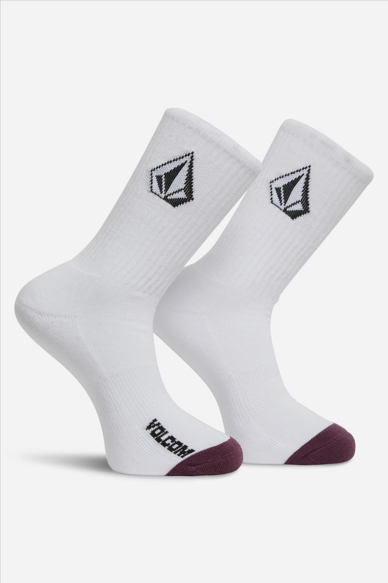 Volcom - Wit-Paars-Donkergroene Full Stone 3-pack sokken