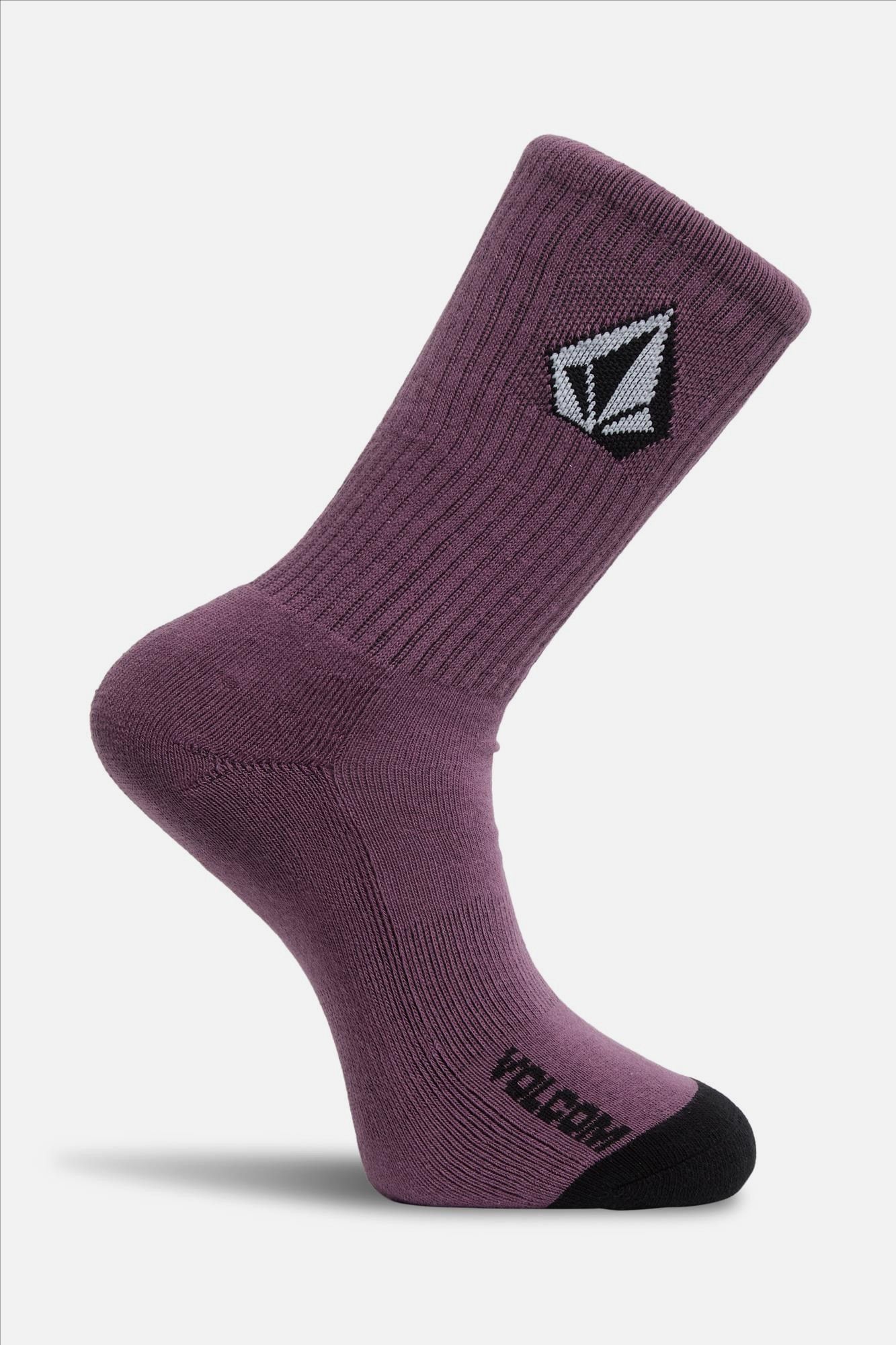 Volcom - Wit-Paars-Donkergroene Full Stone 3-pack sokken