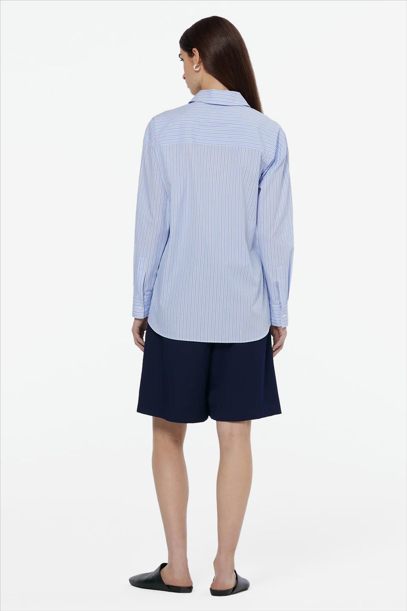 Scotch & Soda - Lichtblauwe Striped Knotted blouse