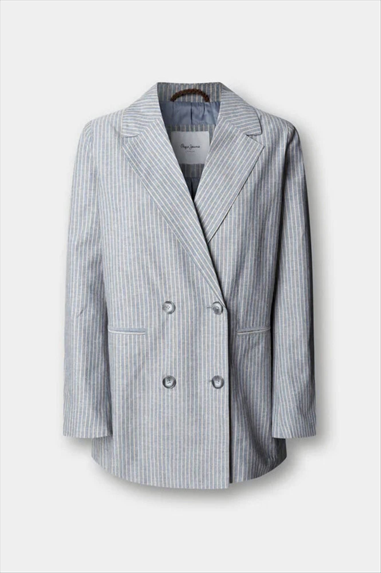 Pepe Jeans London - Blauwe Gia Striped blazer