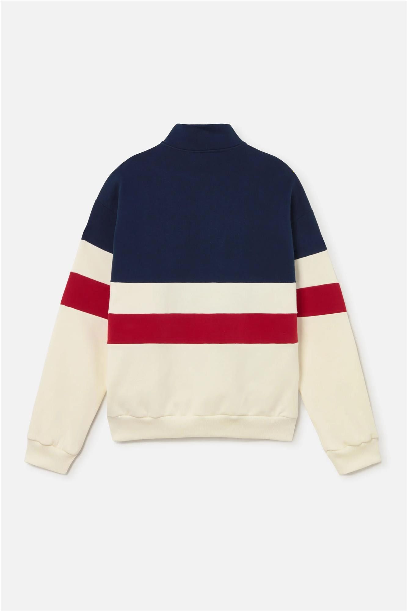 KAOTIKO - Donkerblauw-Ecru-Rode Zipper Carter sweater