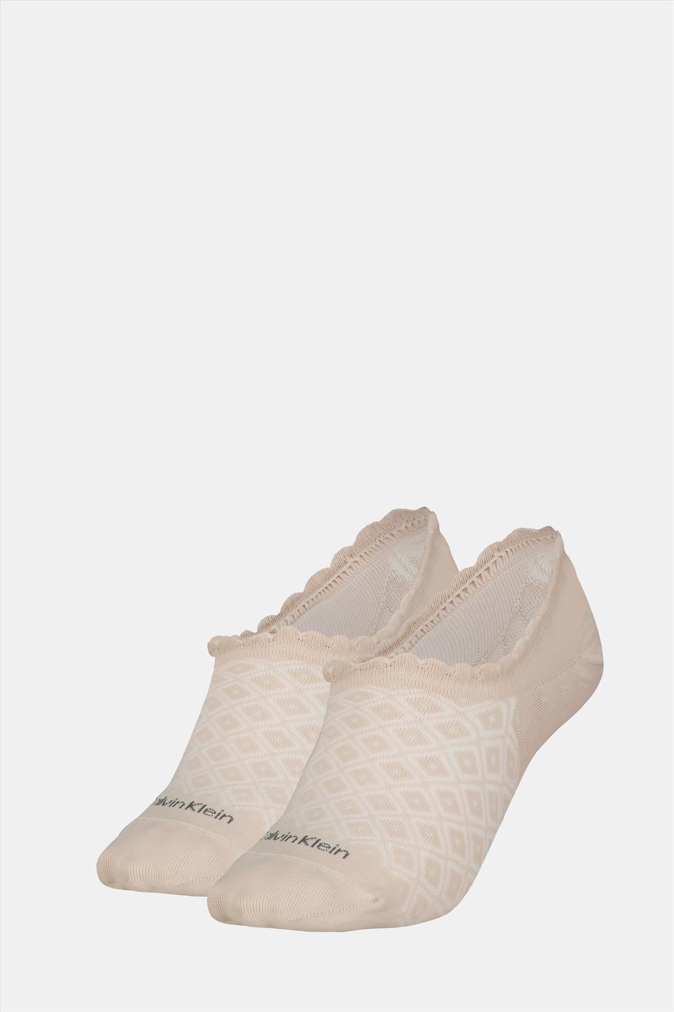 Calvin Klein - Beige 2-pack Footie High Cut sokken