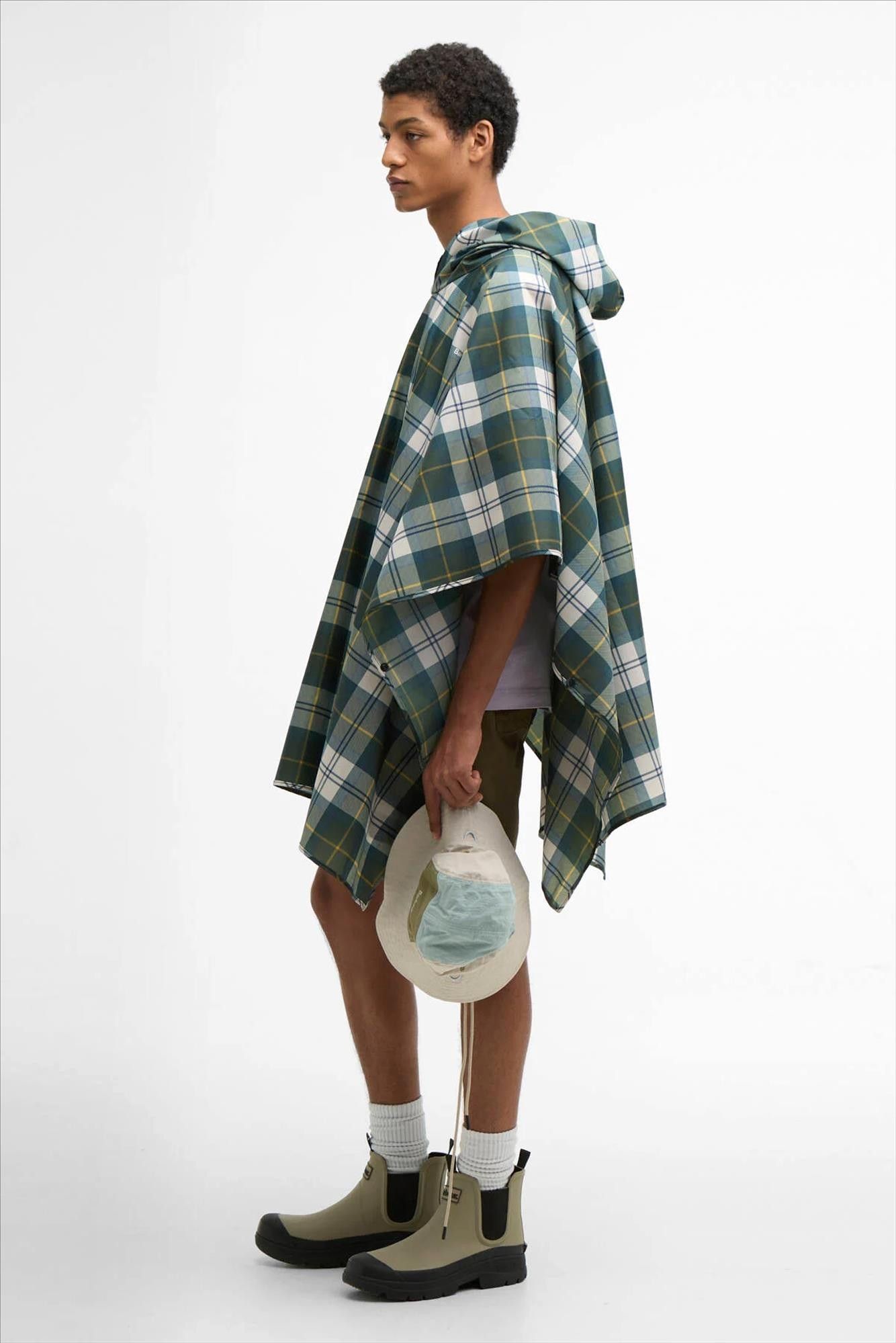 Barbour - Donkergroene Tartan Showerproof poncho