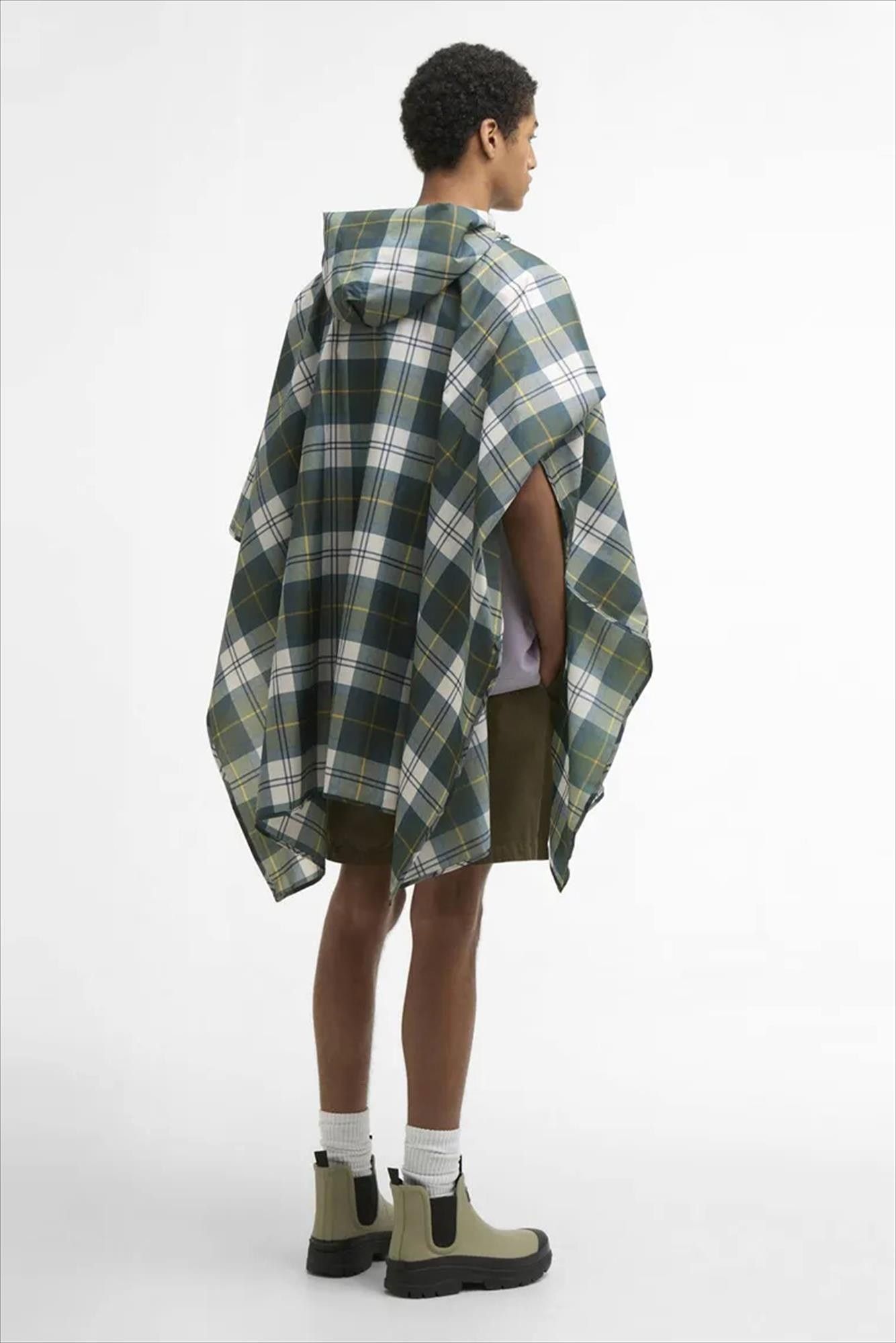 Barbour - Donkergroene Tartan Showerproof poncho
