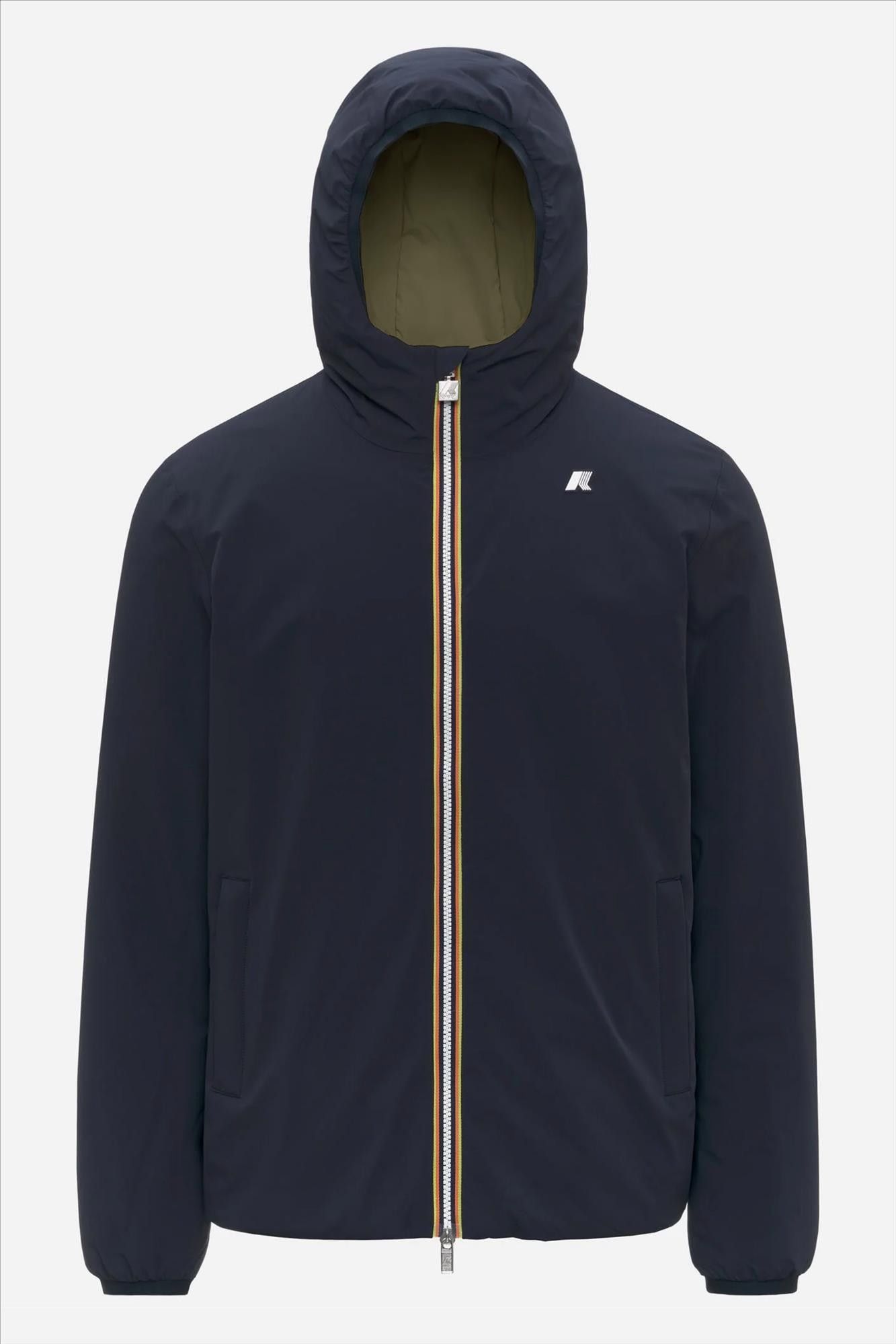 K-Way - Donkerblauwe-Kaki Jack St Warm Double jas