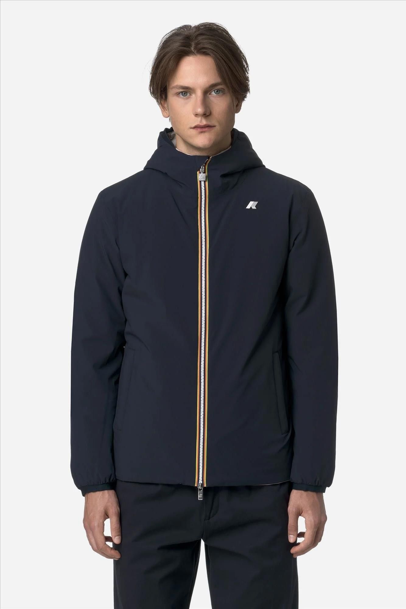 K-Way - Donkerblauwe-Kaki Jack St Warm Double jas