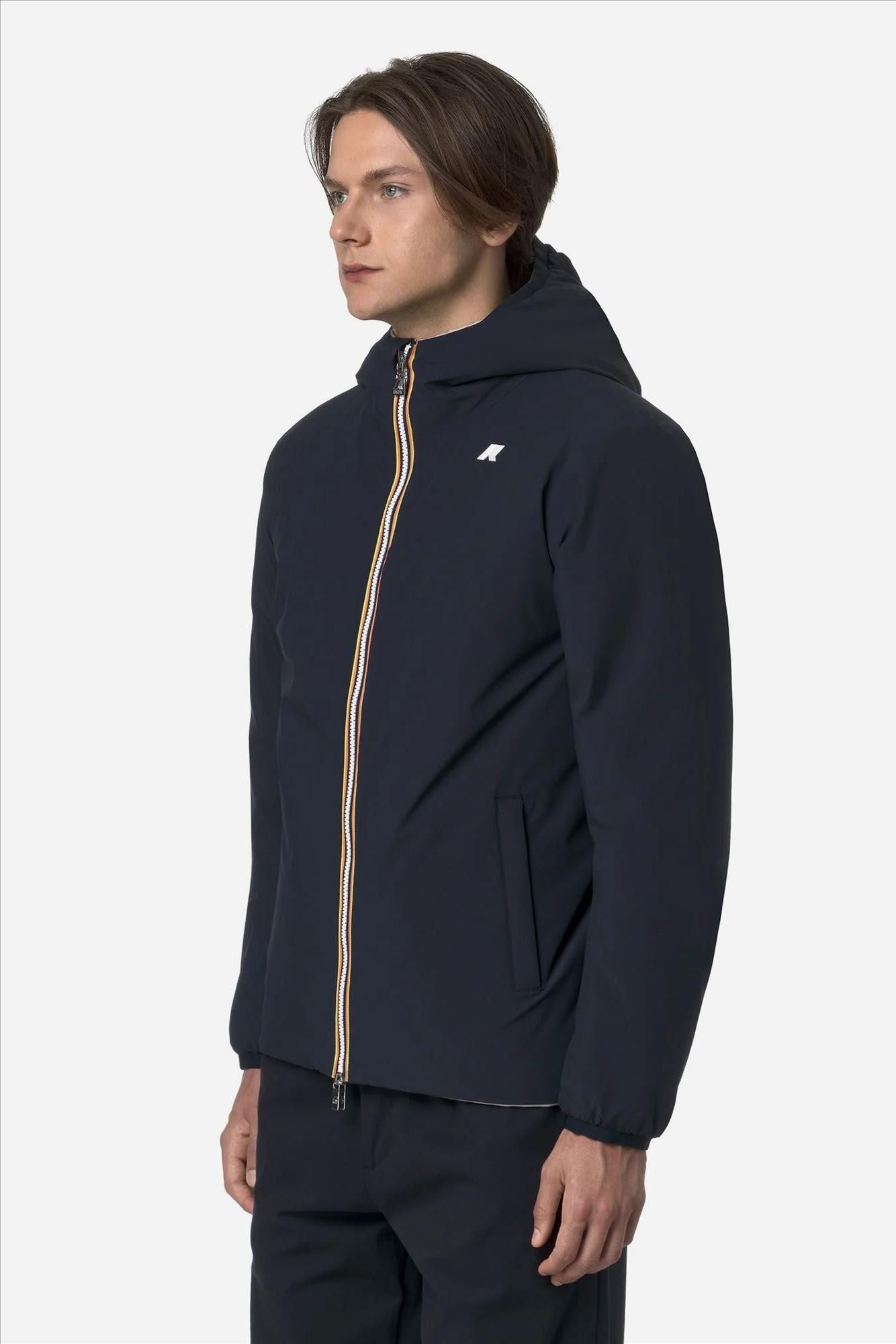 K-Way - Donkerblauwe-Kaki Jack St Warm Double jas