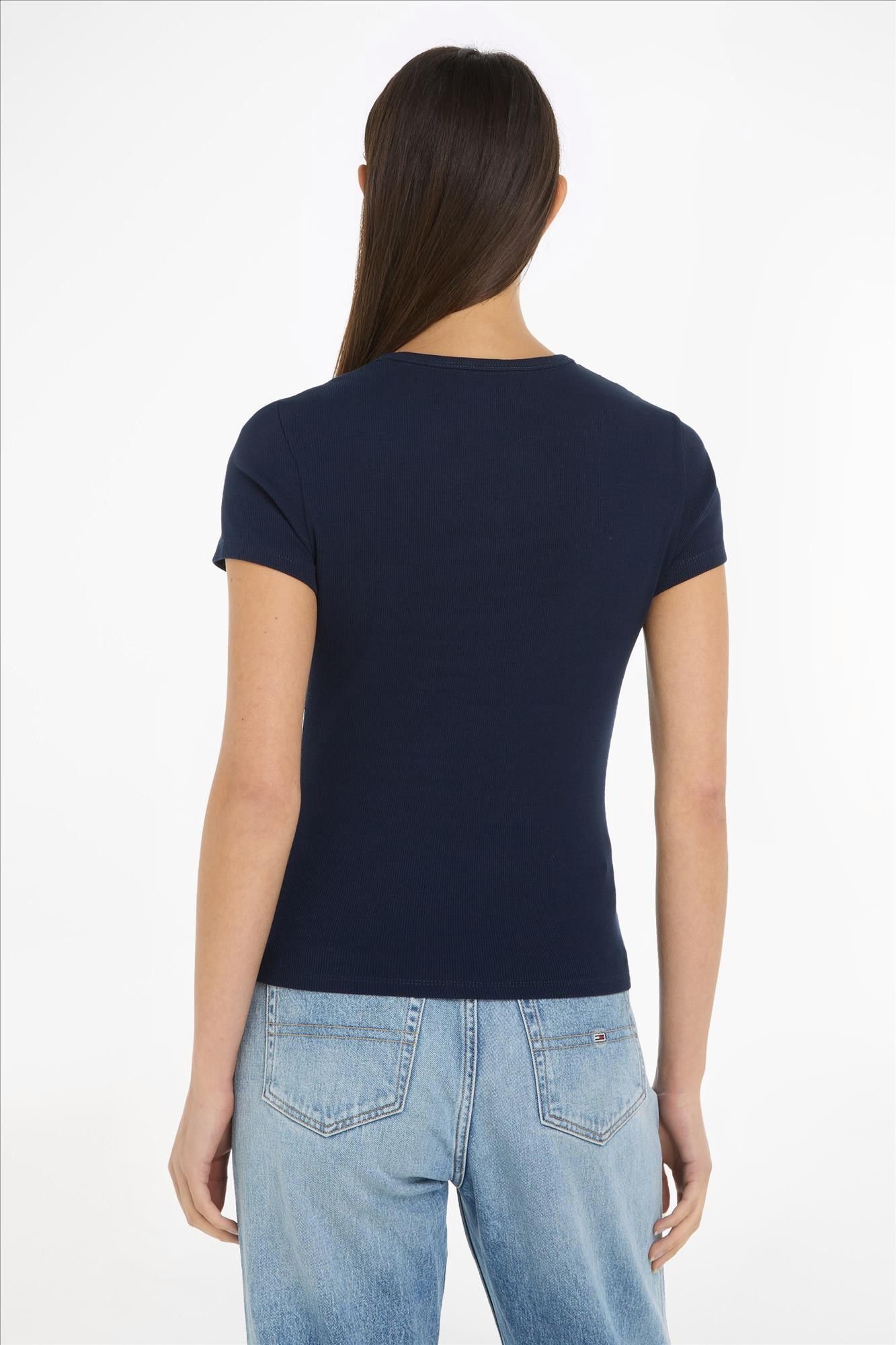 Tommy Jeans - Donkerblauwe Essenial Rib T-shirt