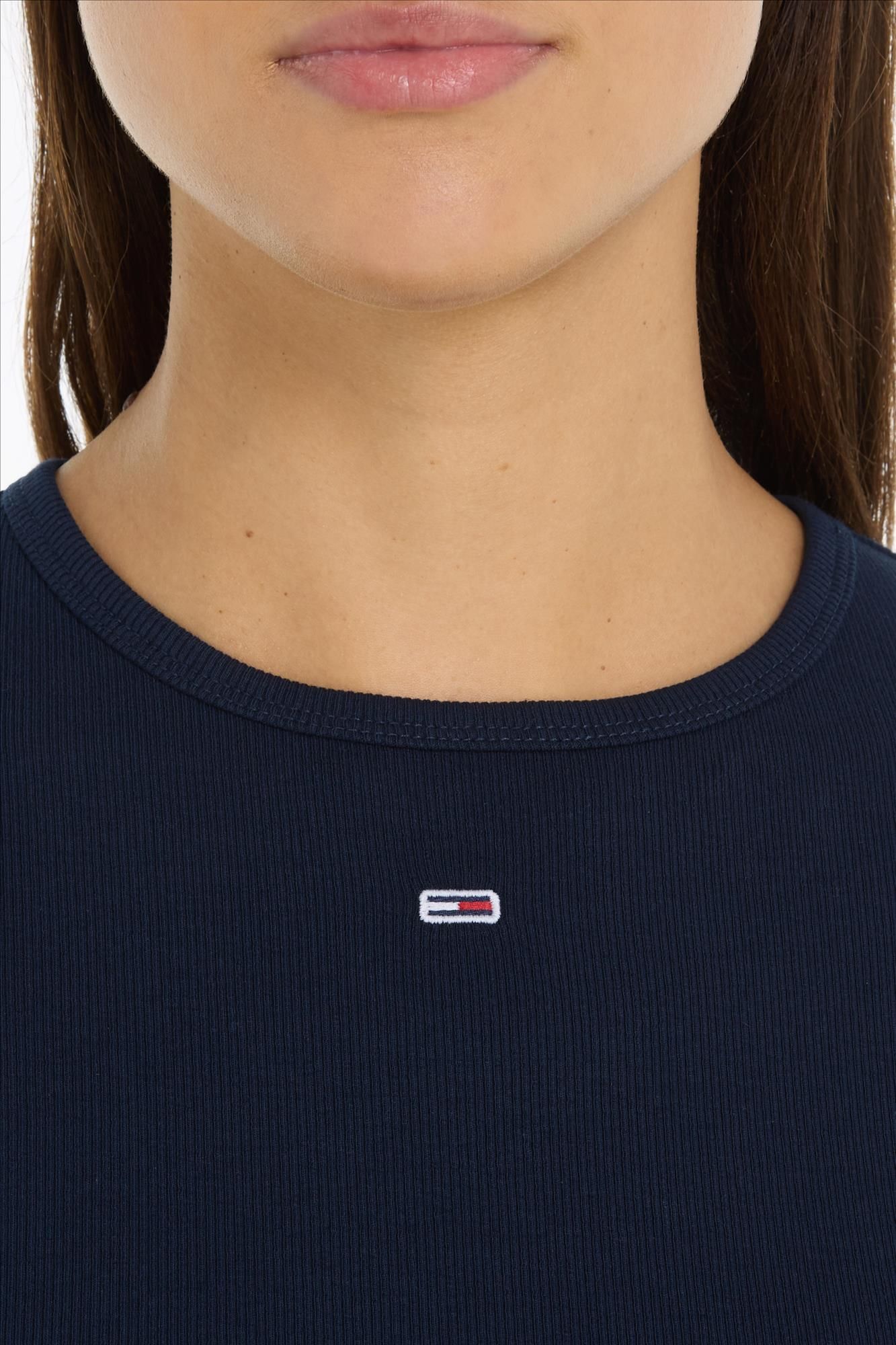Tommy Jeans - Donkerblauwe Essenial Rib T-shirt