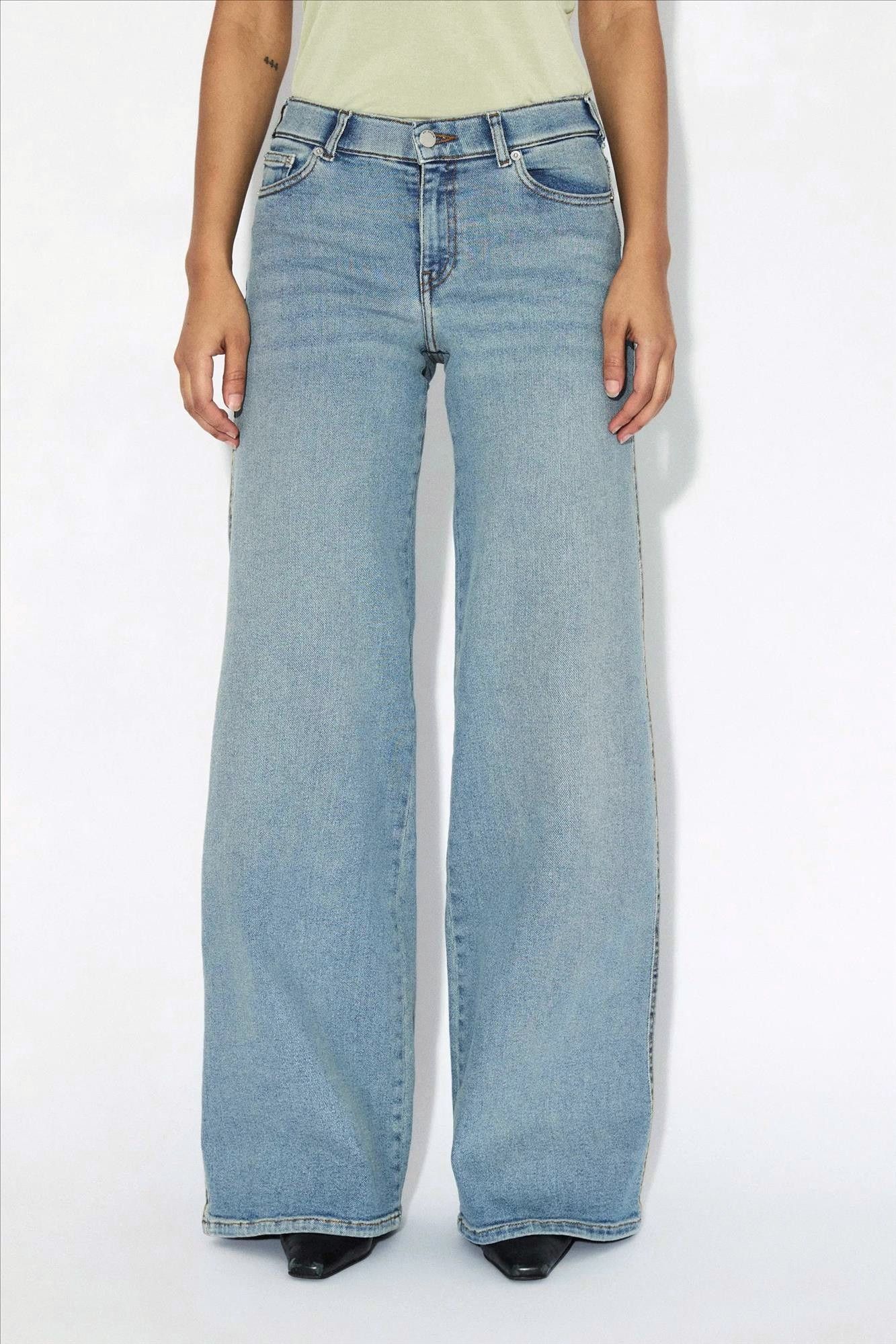 Dr. Denim - Blauwe Light Vintage Zila wide jeans