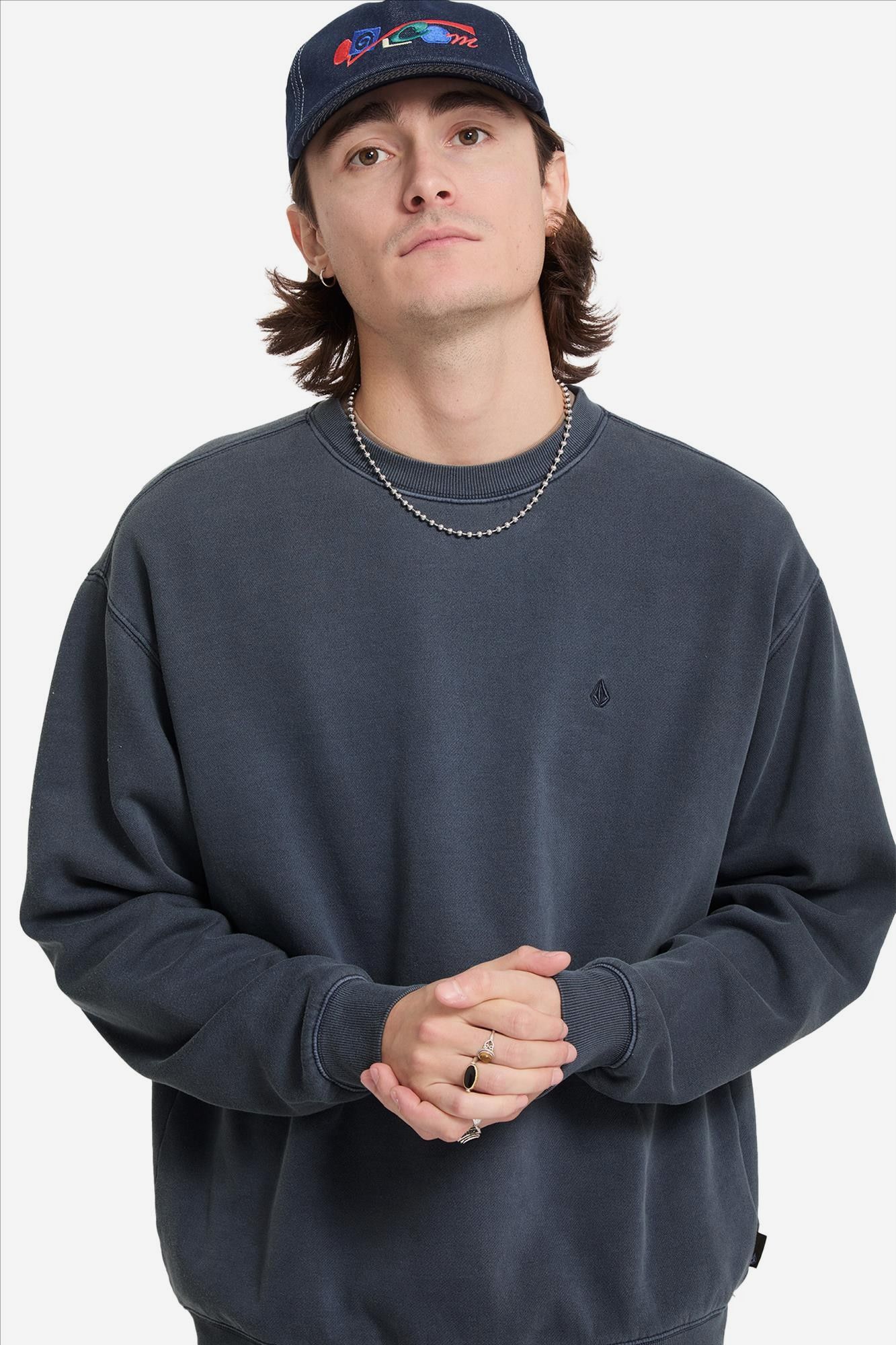 Volcom - Grijsblauwe Single Stone sweater