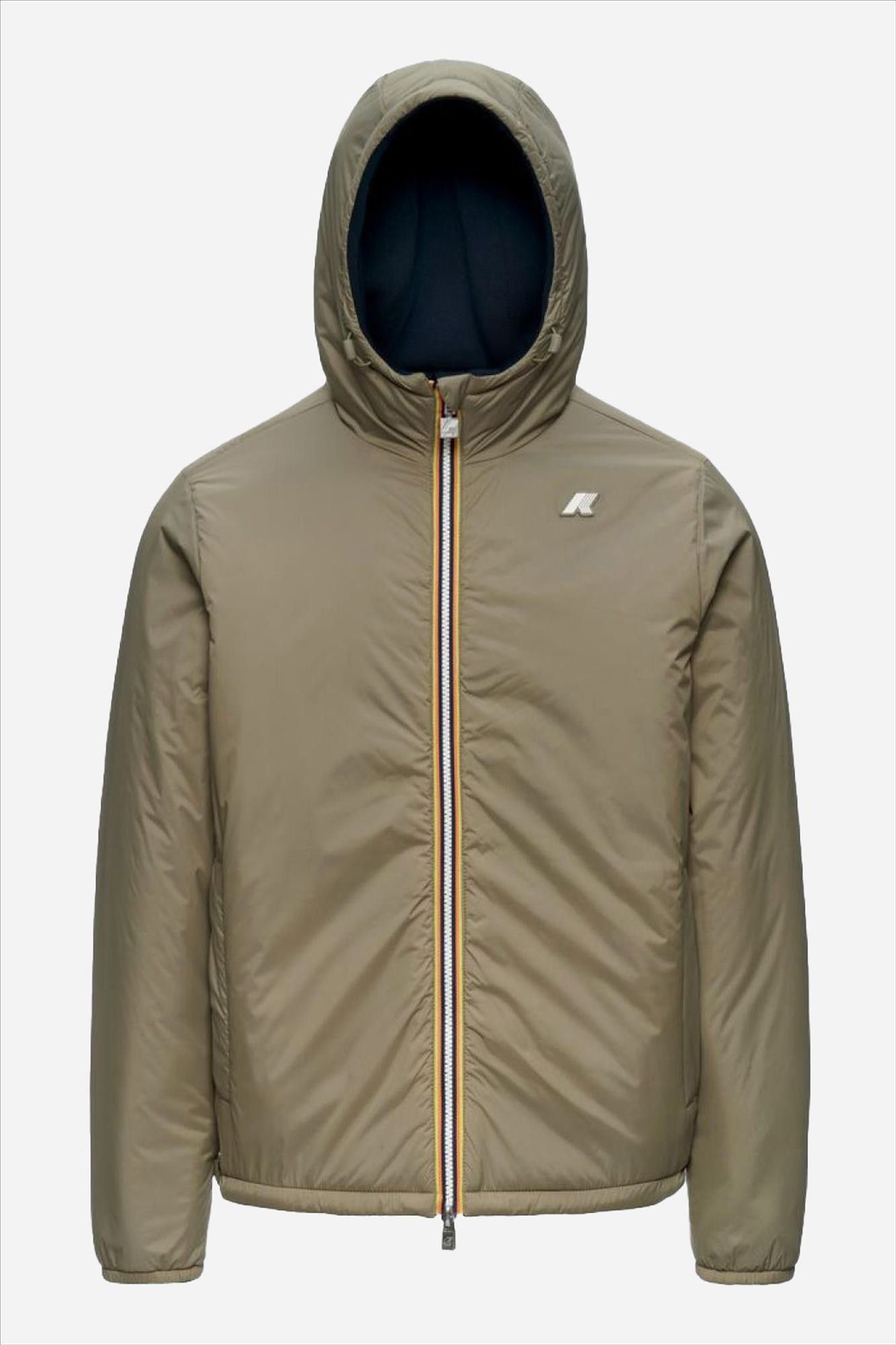 K-Way - Donkerblauw-Olijfgroene Jack Spacer Double jas