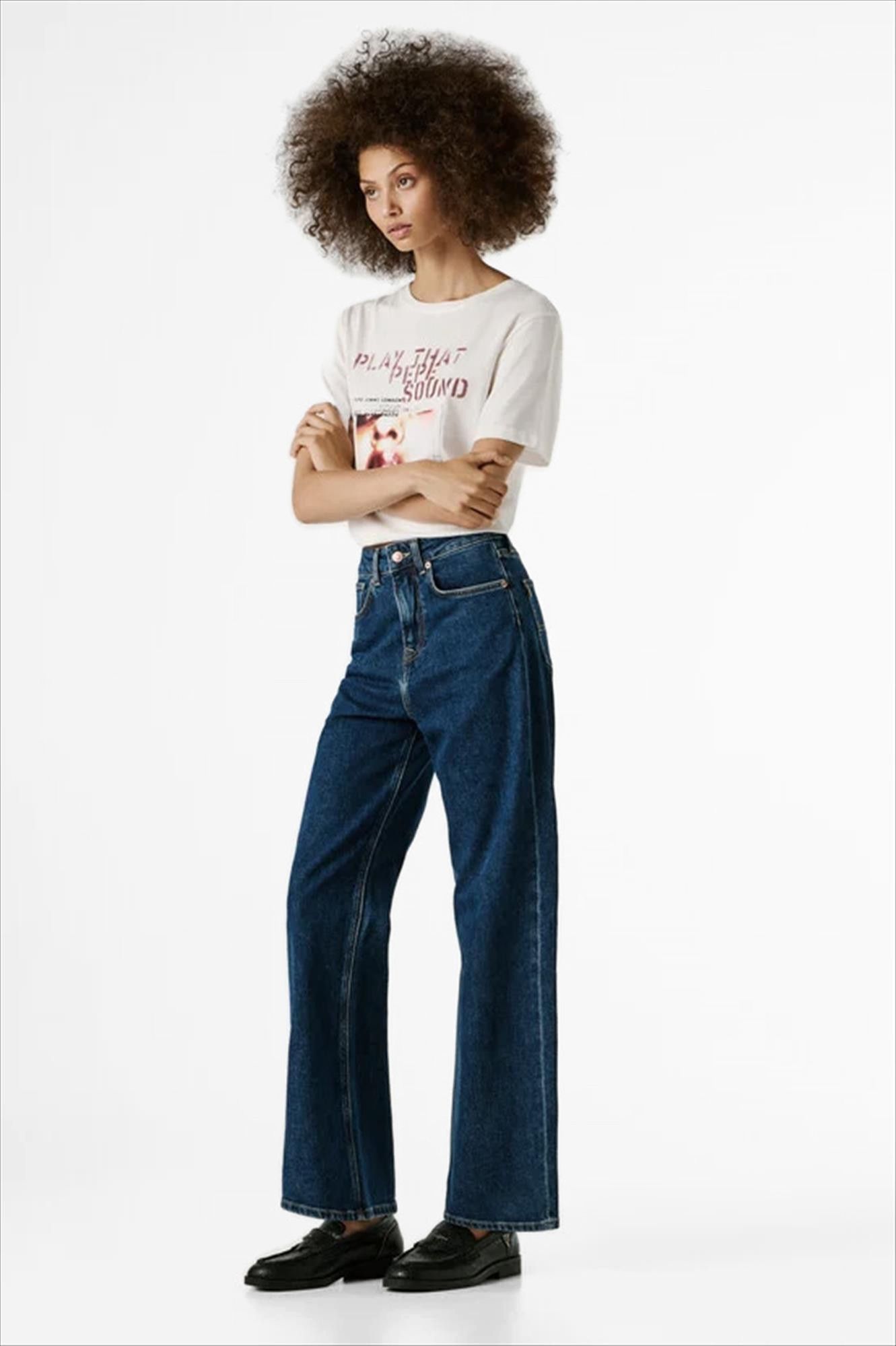 Pepe Jeans London - Donkerblauwe Lexa straight jeans