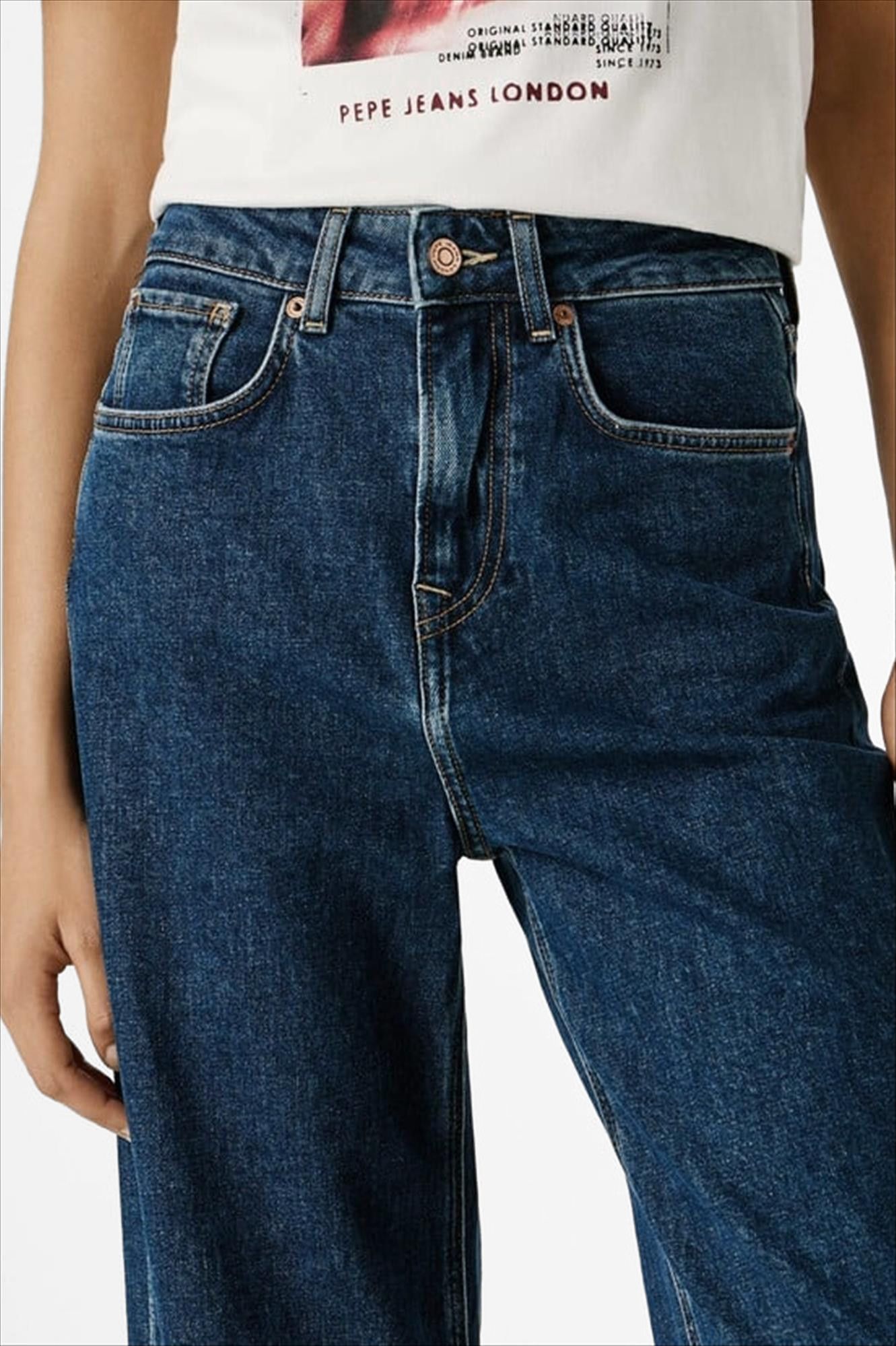 Pepe Jeans London - Donkerblauwe Lexa straight jeans