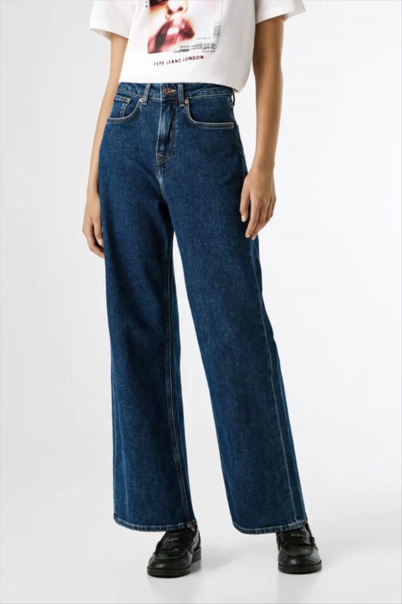 Pepe Jeans London - Donkerblauwe Lexa straight jeans