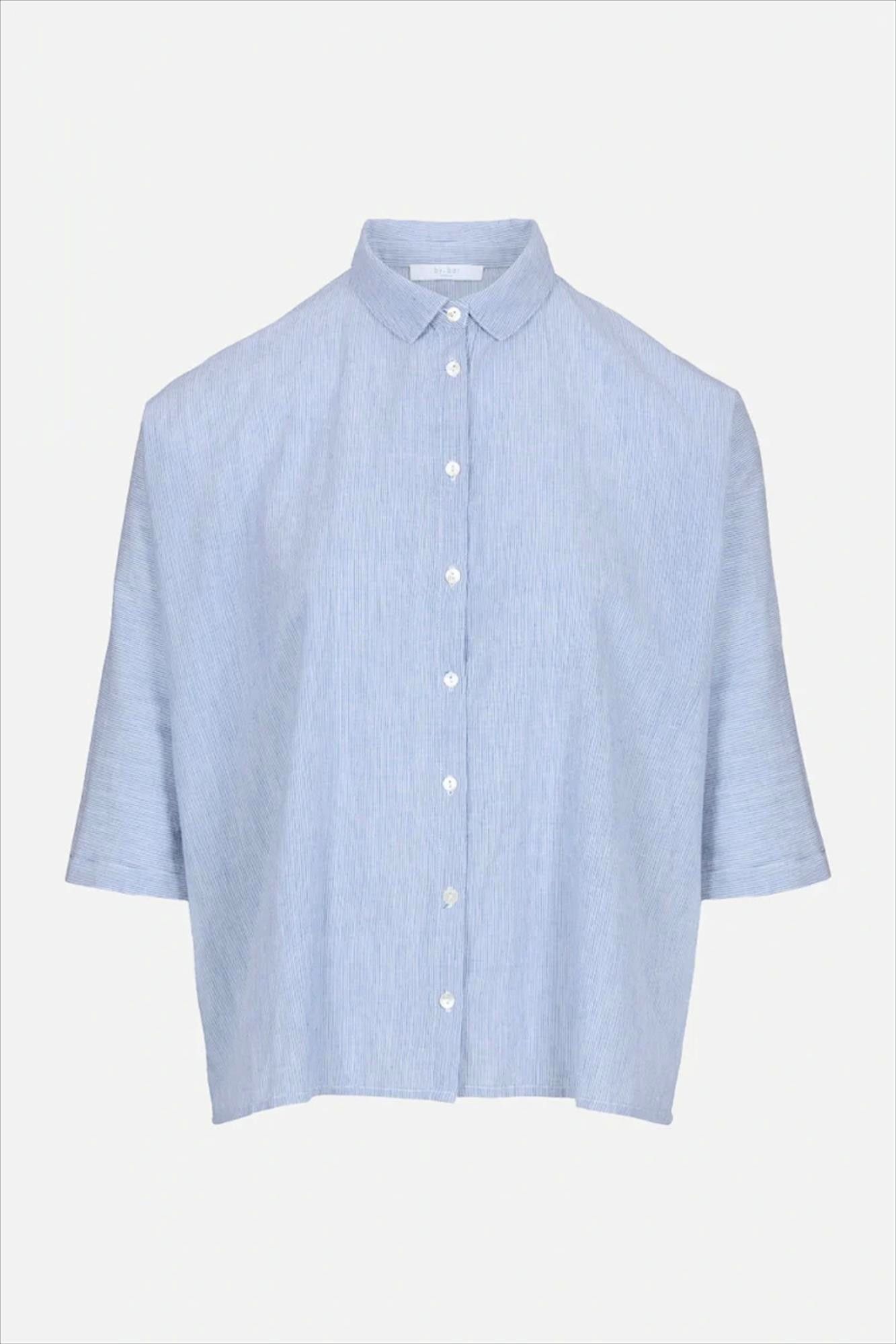 BY BAR - Lichtblauw-witte Norel Pinstripe blouse