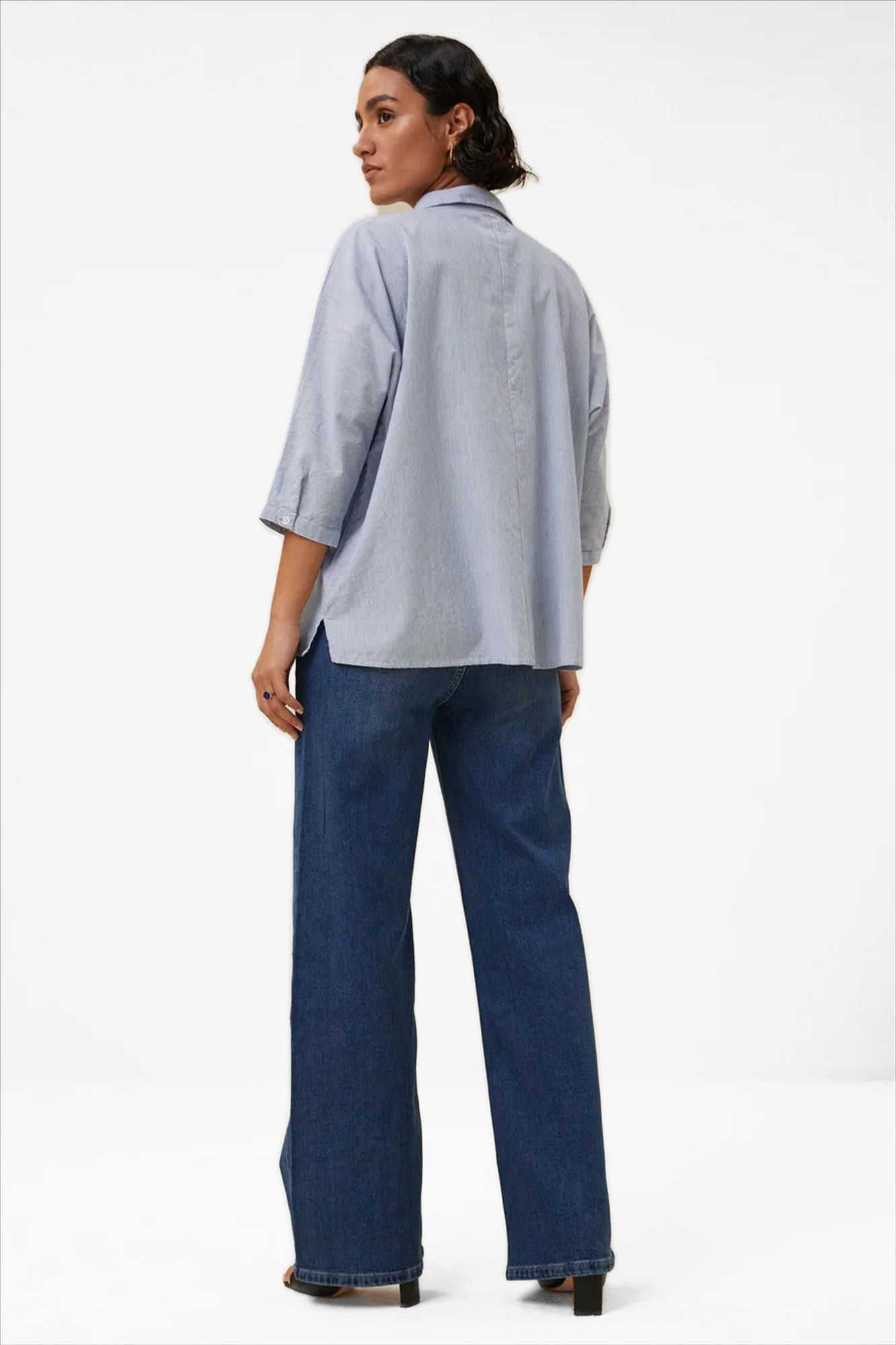 BY BAR - Lichtblauw-witte Norel Pinstripe blouse