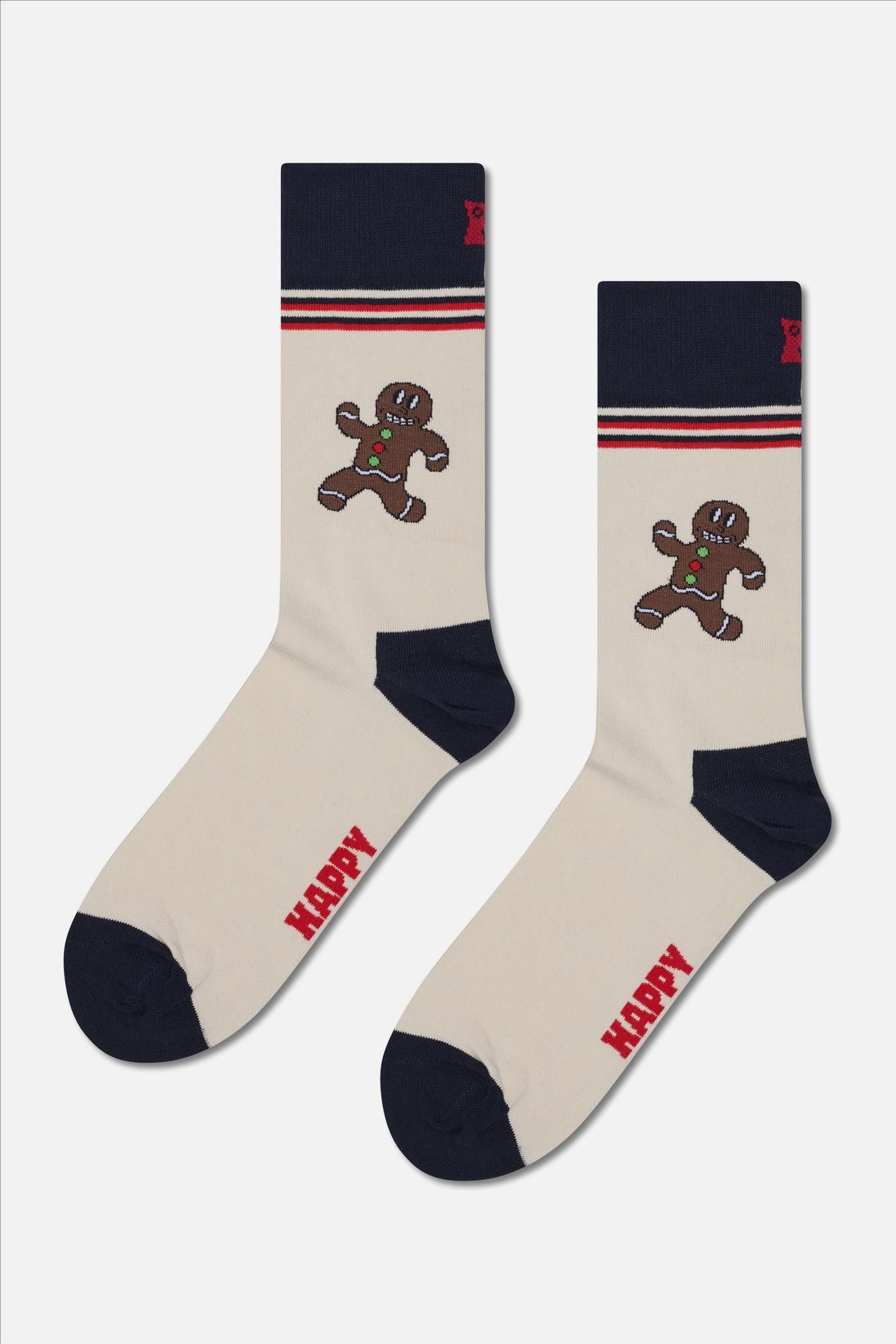 Happy Socks - Ecru Happy Gingerbread sokken, maat: 36-40