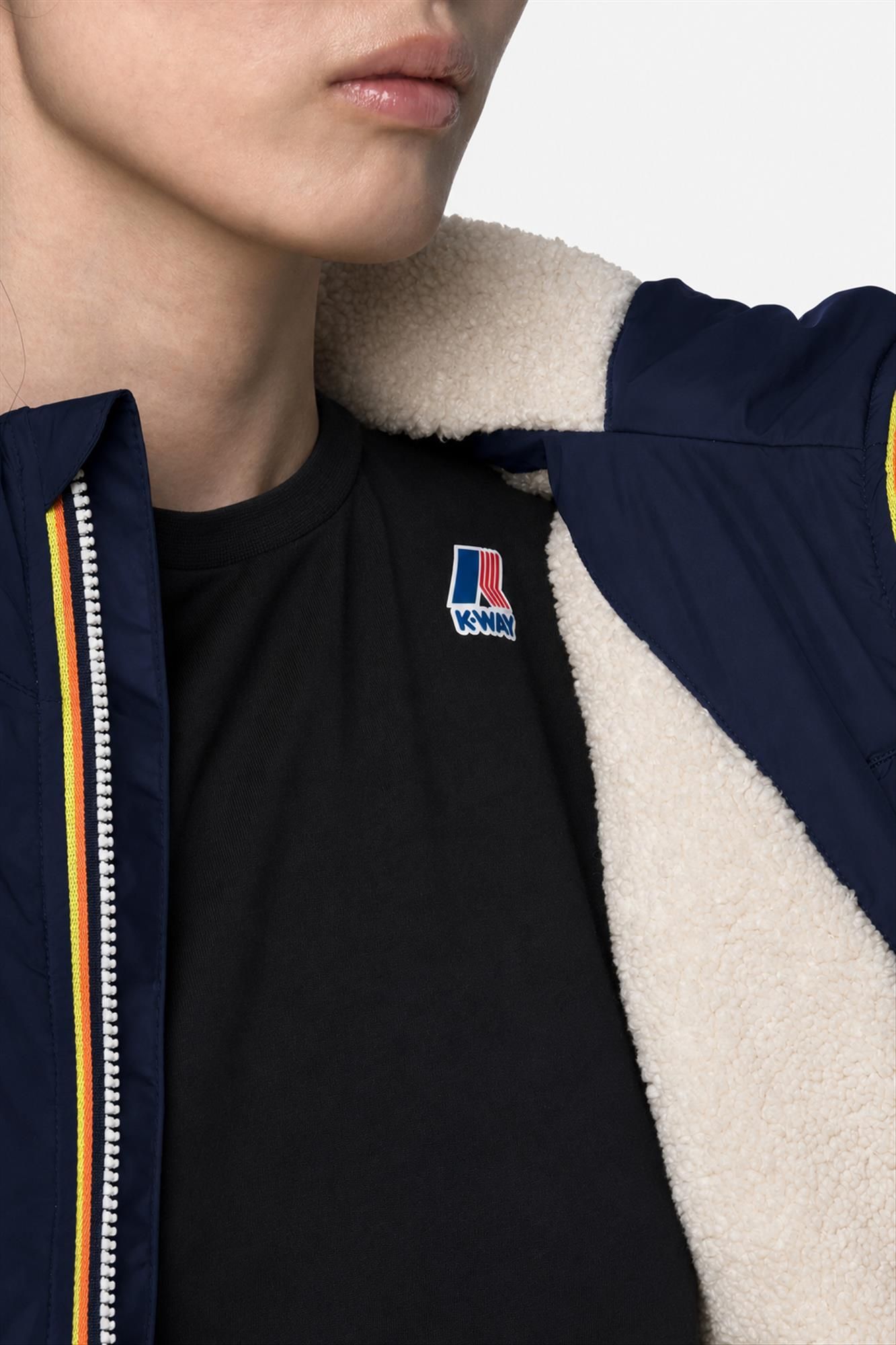 K-Way - Donkerblauwe Le Vrai 4.0 Albine Orsetto jas