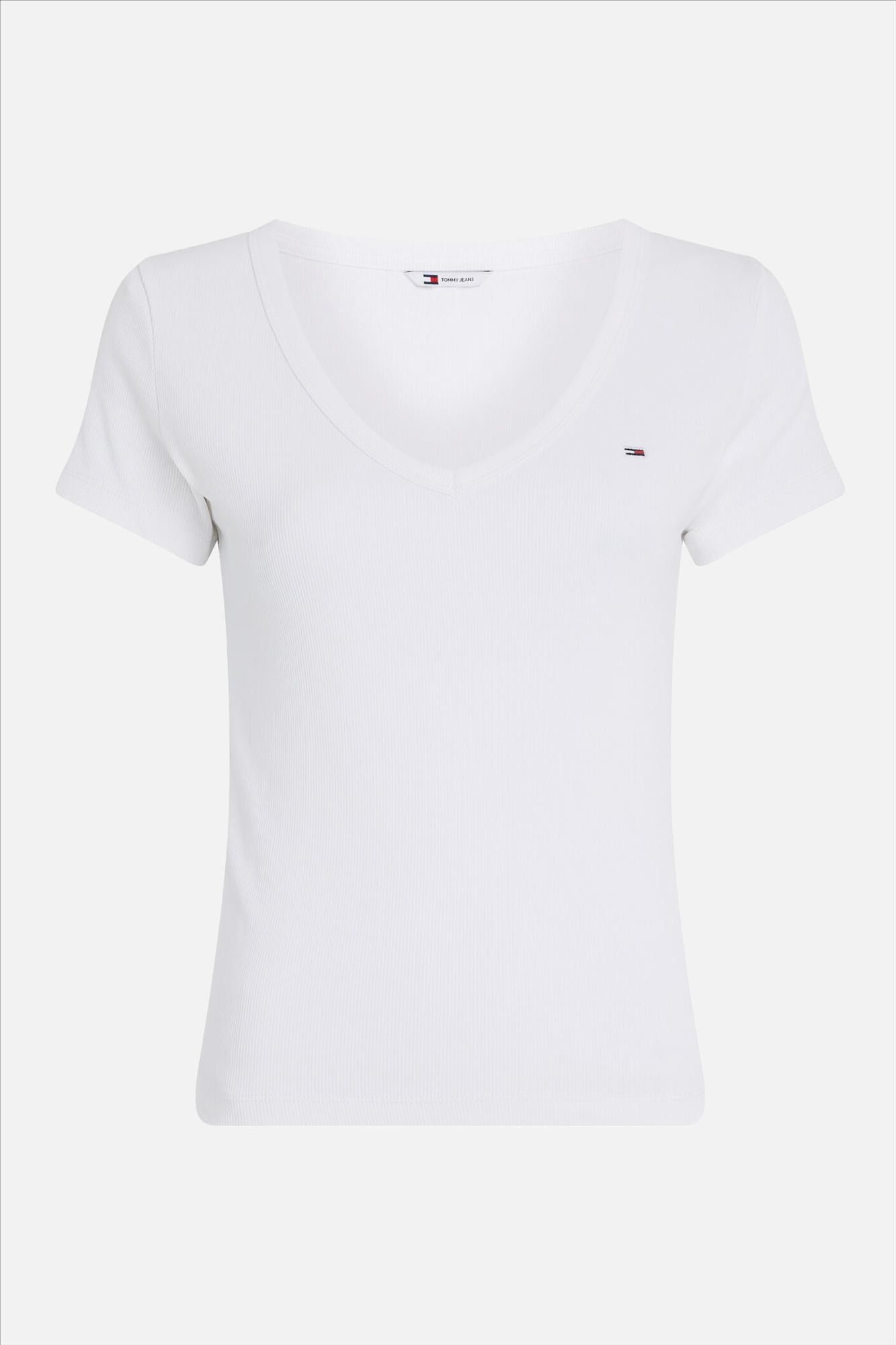 Tommy Jeans - Witte Essential Slim T-shirt