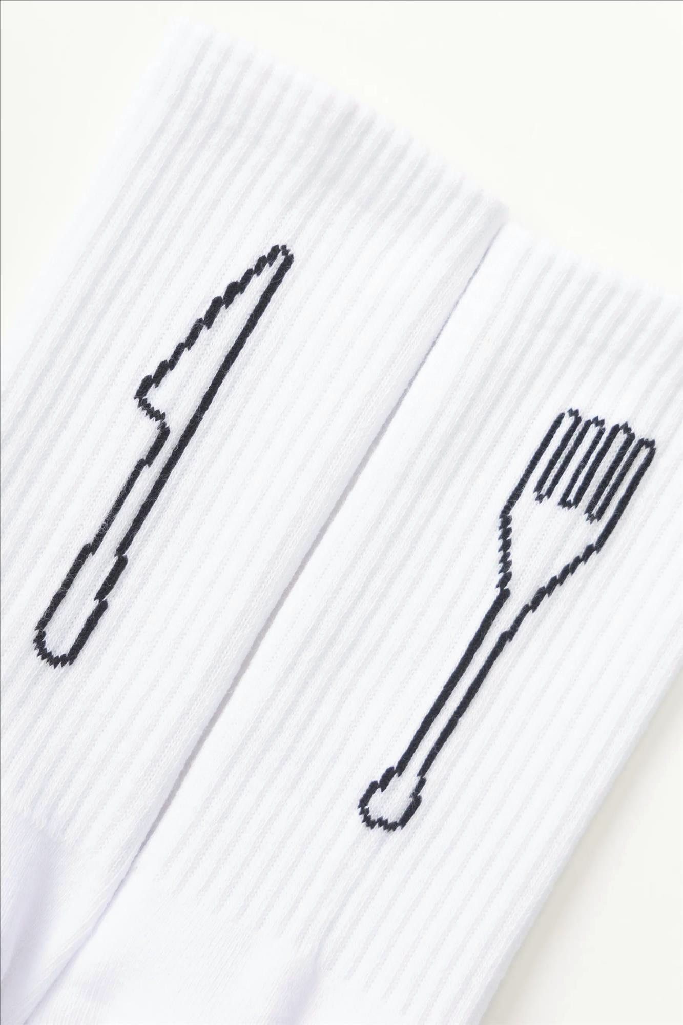 Service Works - Witte Knife & Fork sokken