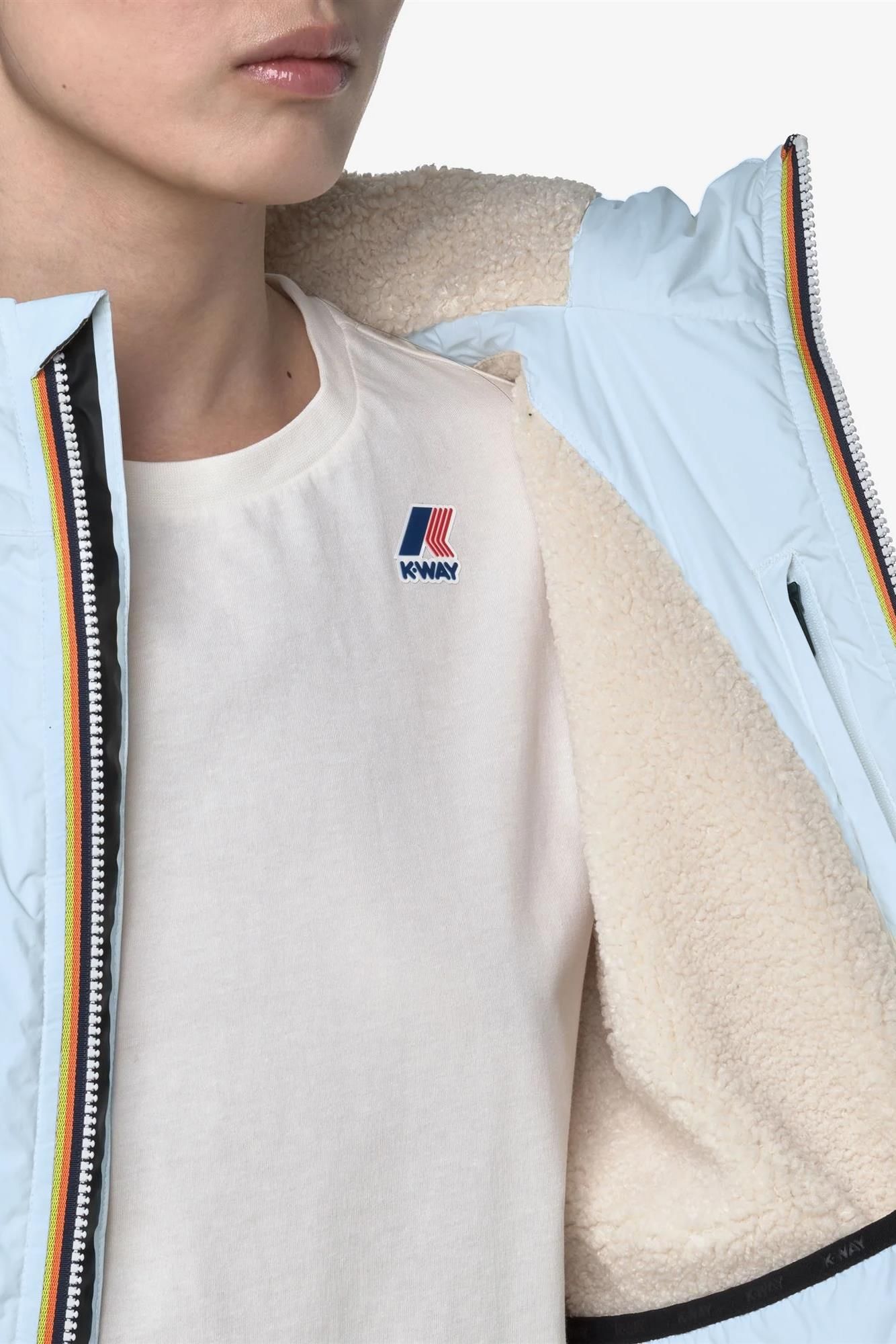 K-Way - Lichtblauwe Le Vrai 4.0 Albine Orsetto jas
