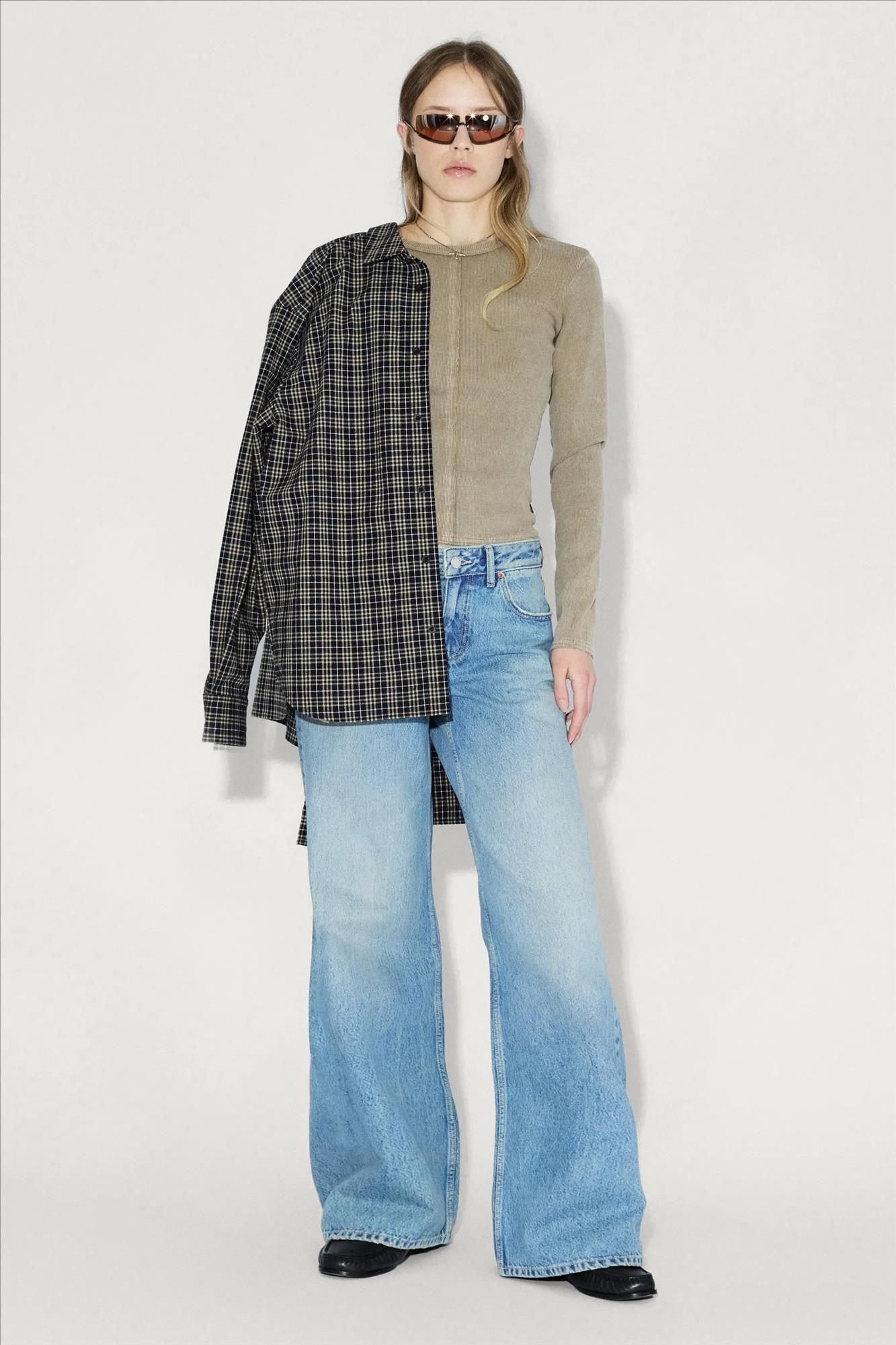 Dr. Denim - Blauwe Used Rhue wide jeans