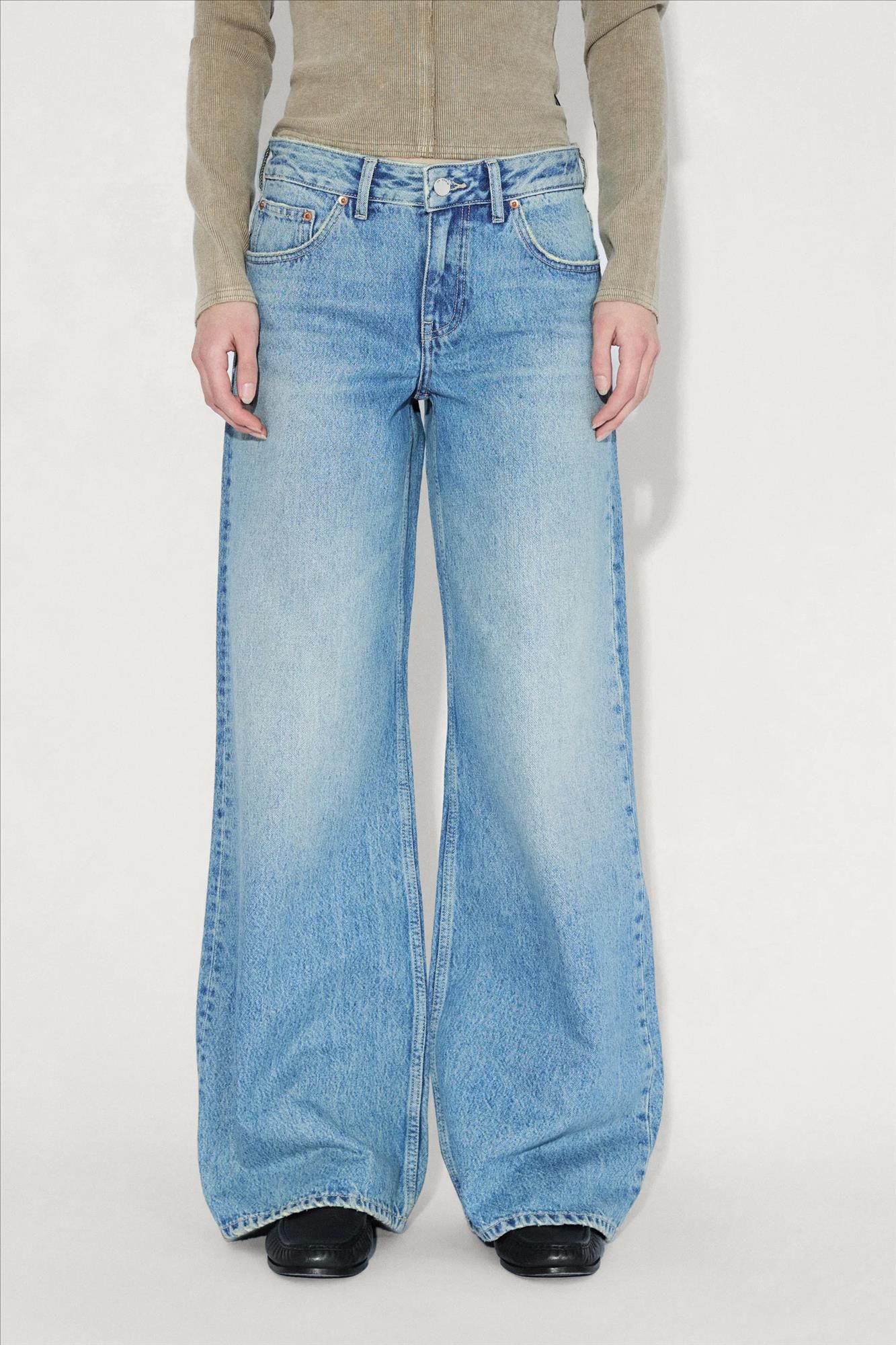 Dr. Denim - Blauwe Used Rhue wide jeans