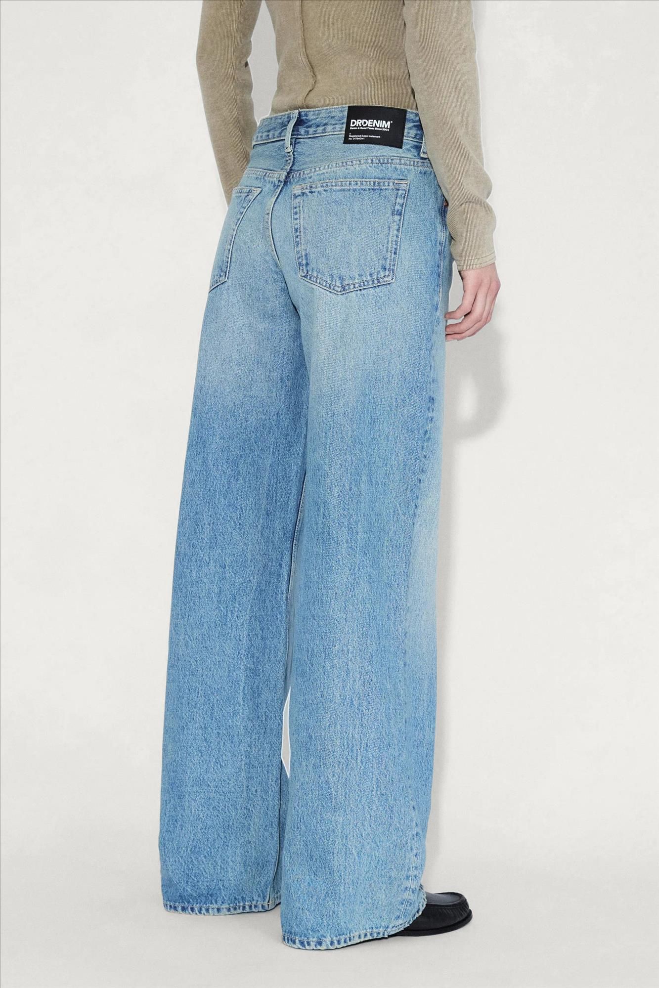 Dr. Denim - Blauwe Used Rhue wide jeans