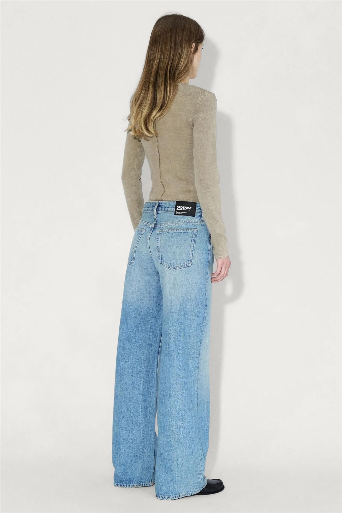 Dr. Denim - Blauwe Used Rhue wide jeans