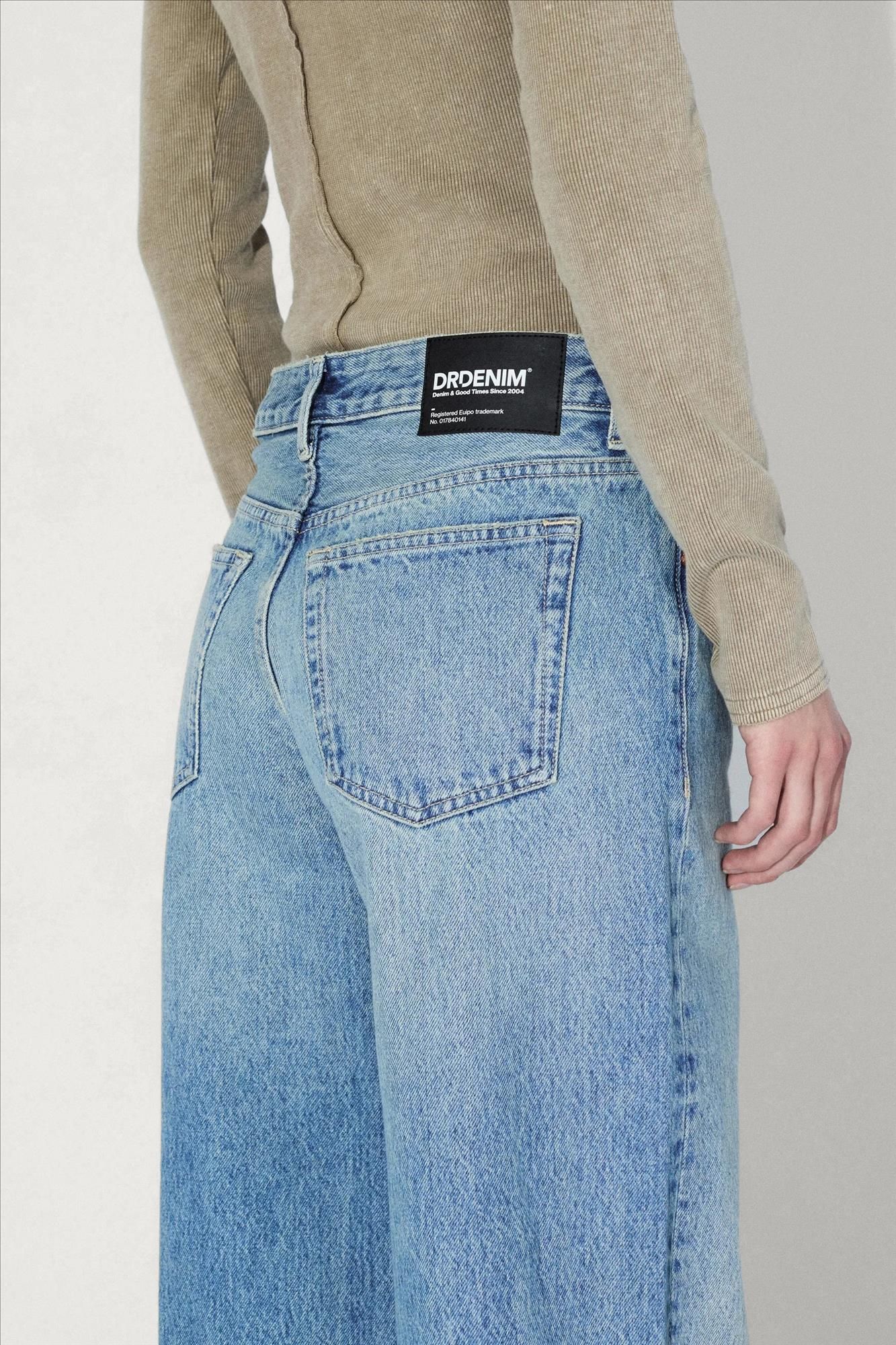 Dr. Denim - Blauwe Used Rhue wide jeans