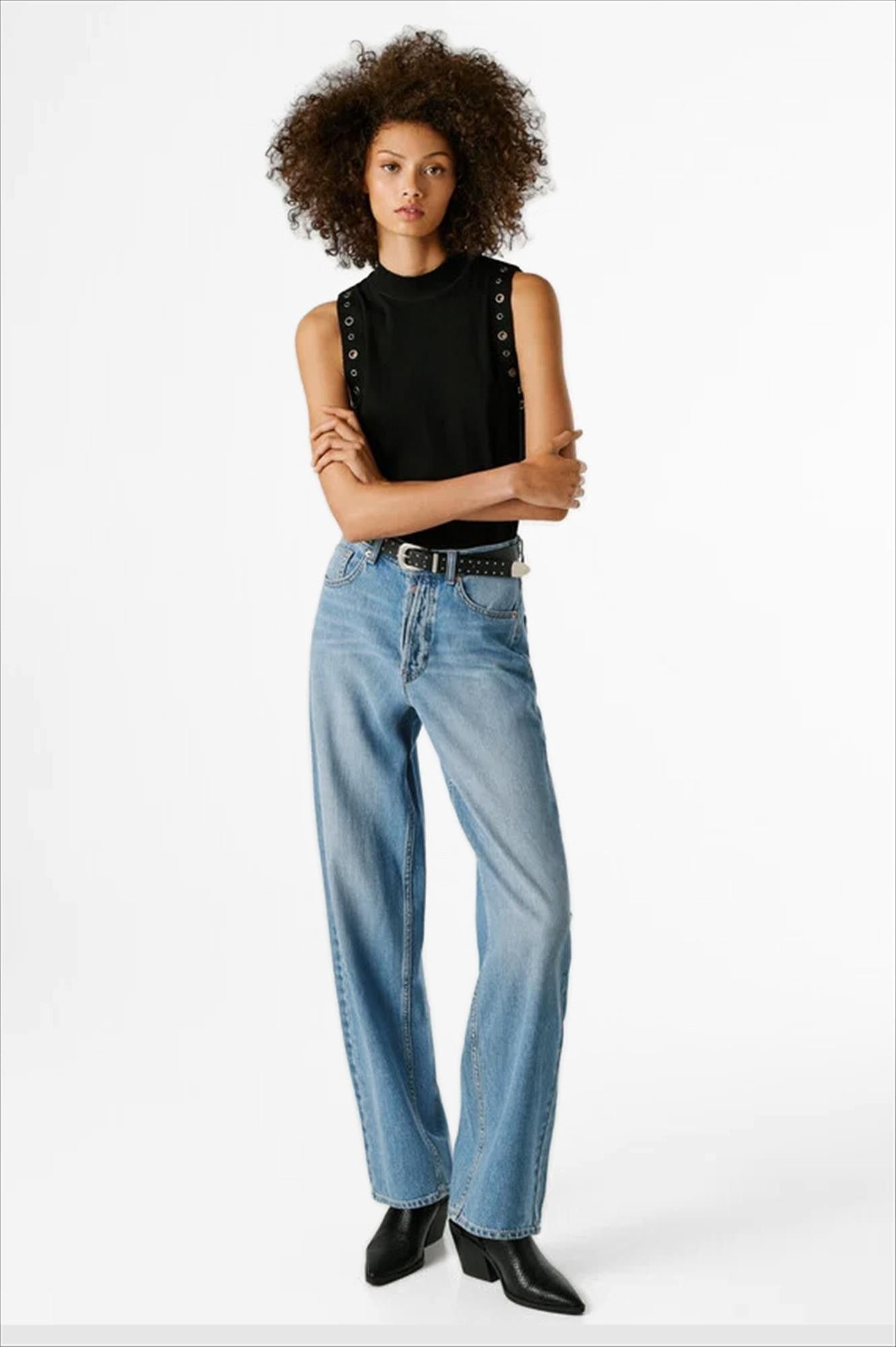 Pepe Jeans London - Blauwe Addison barrel jeans