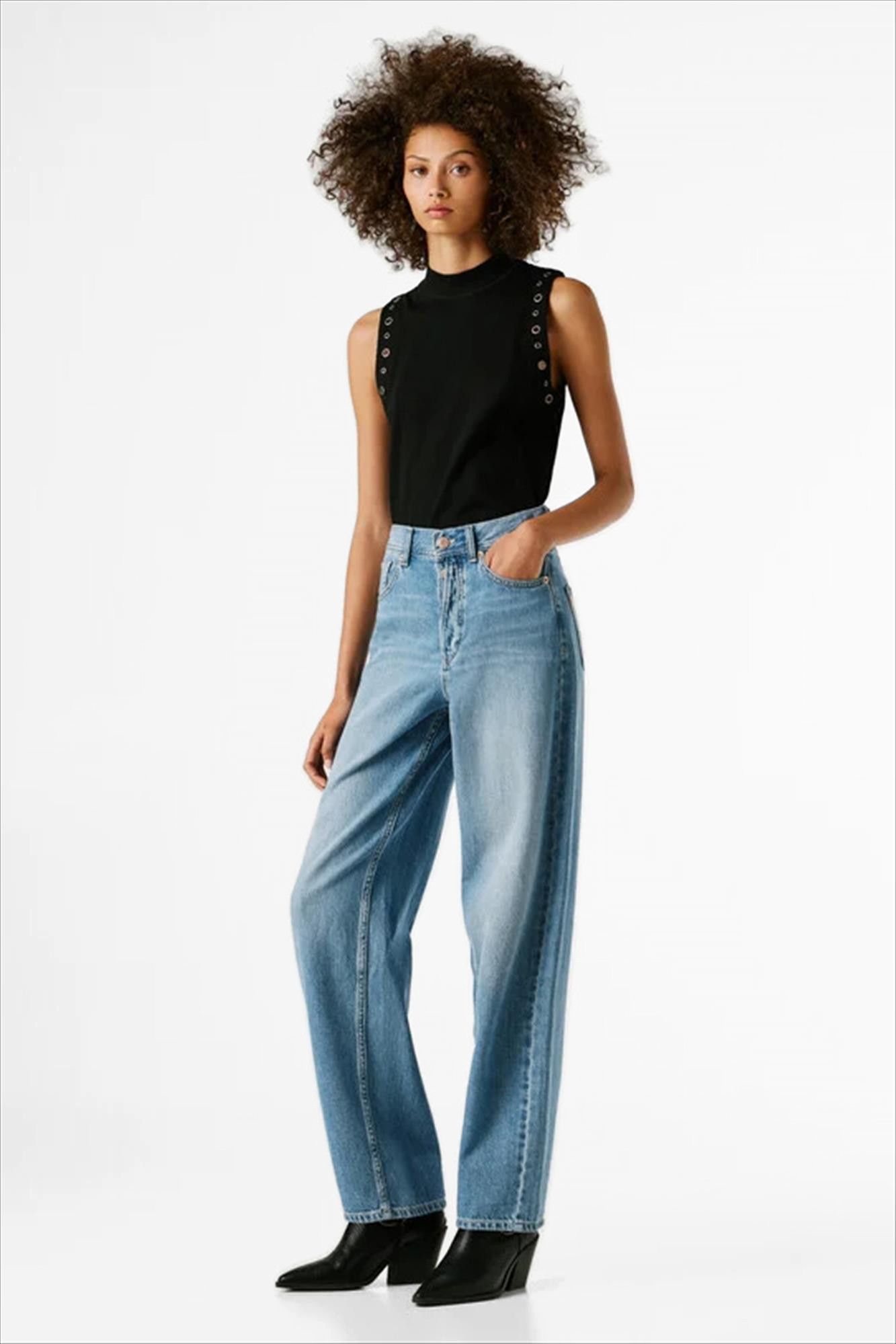 Pepe Jeans London - Blauwe Addison barrel jeans