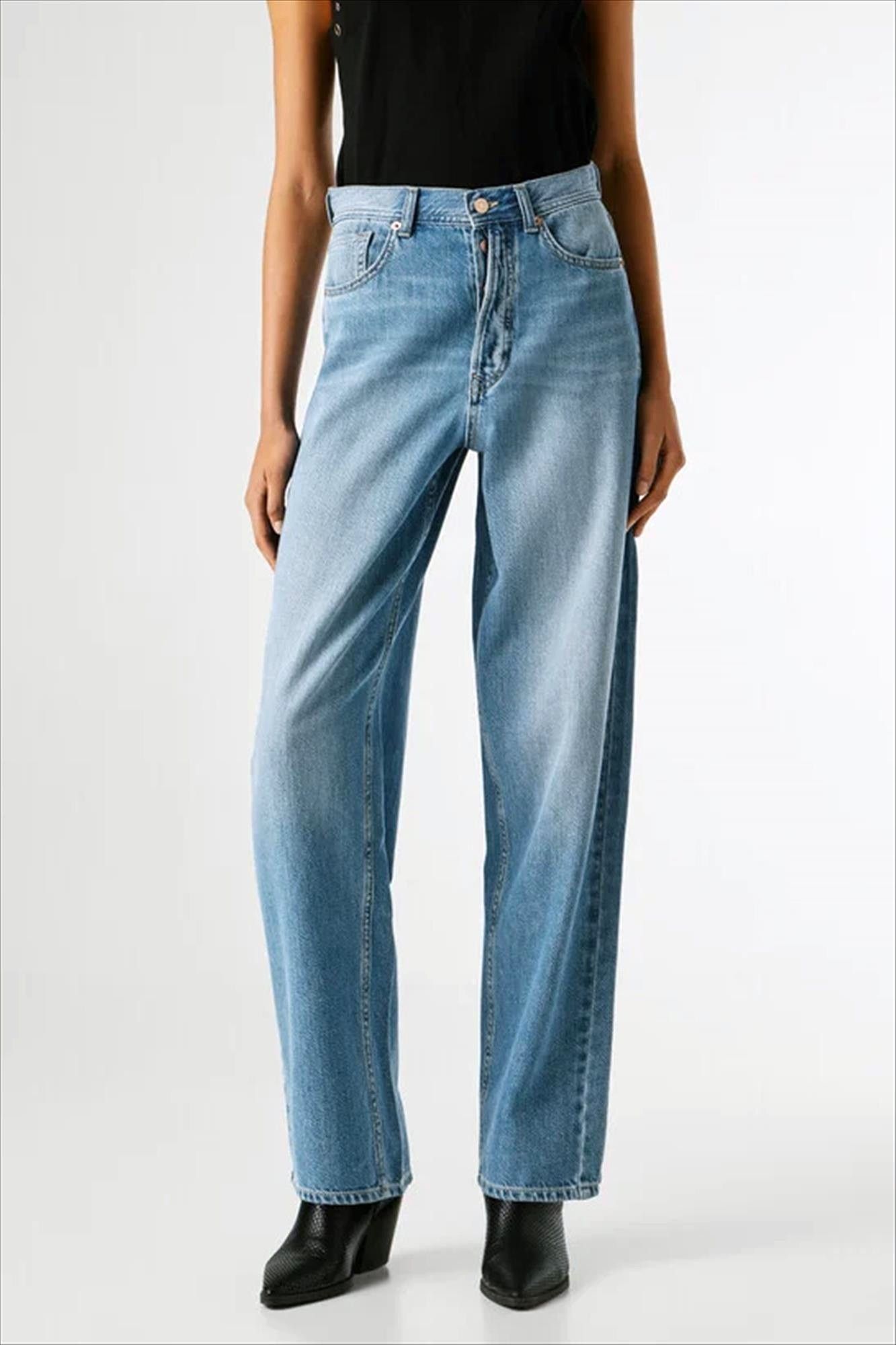Pepe Jeans London - Blauwe Addison barrel jeans