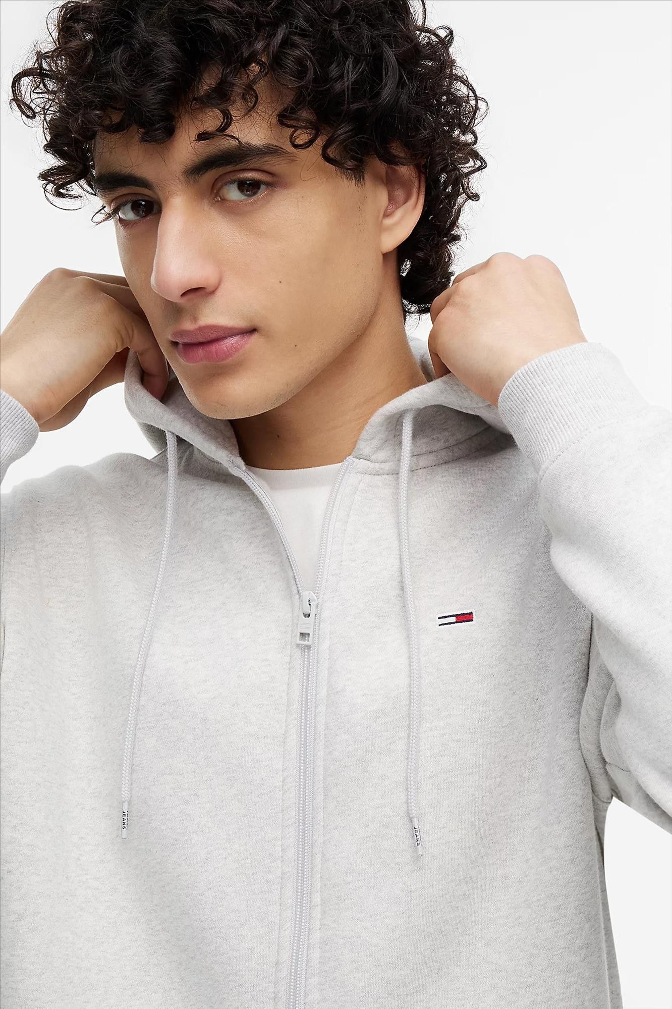 Tommy Jeans - Donkerblauwe Regular Flag Zip hoodie